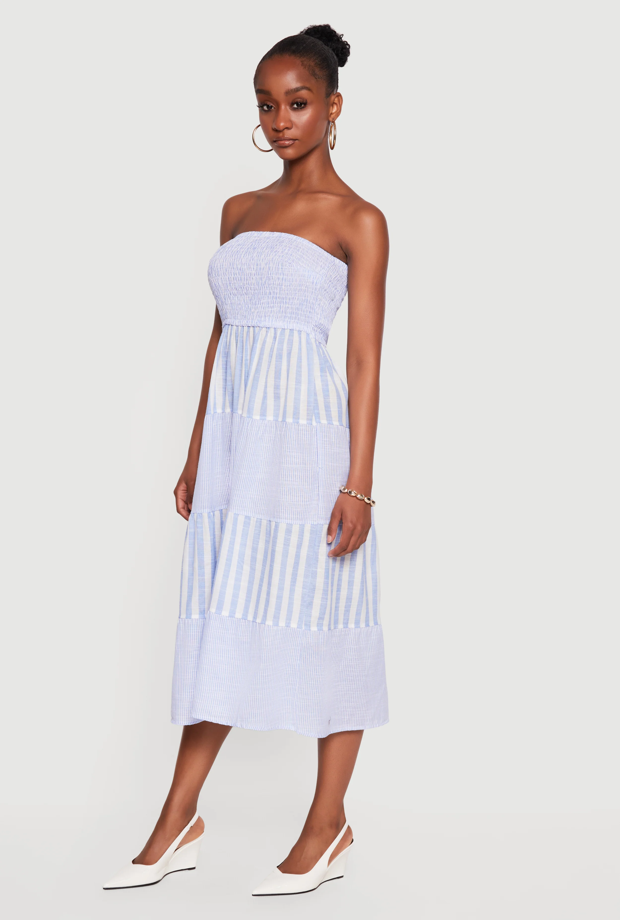Striped Tube Midi Dress