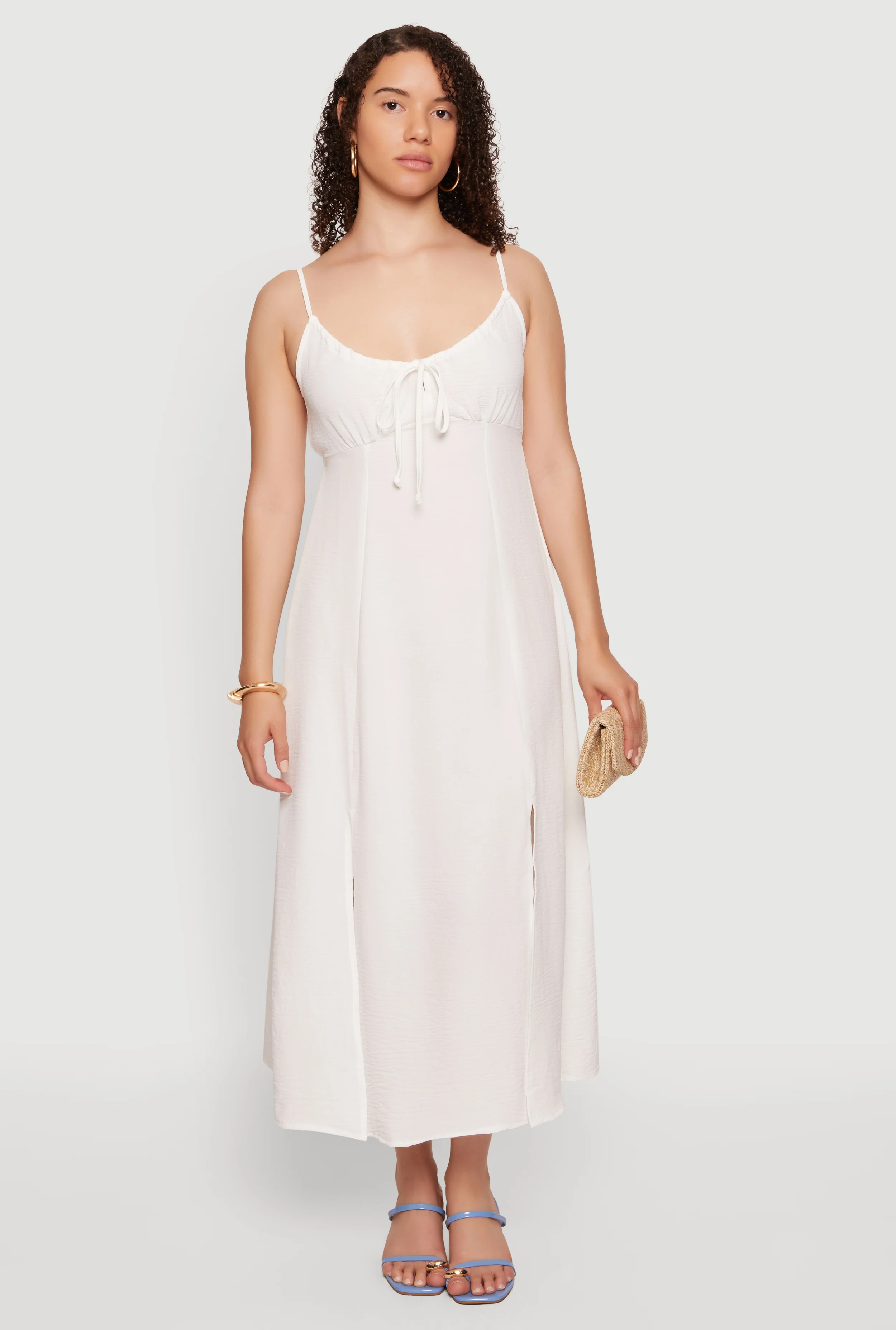 Crepe Knit Side Slit Maxi Dress