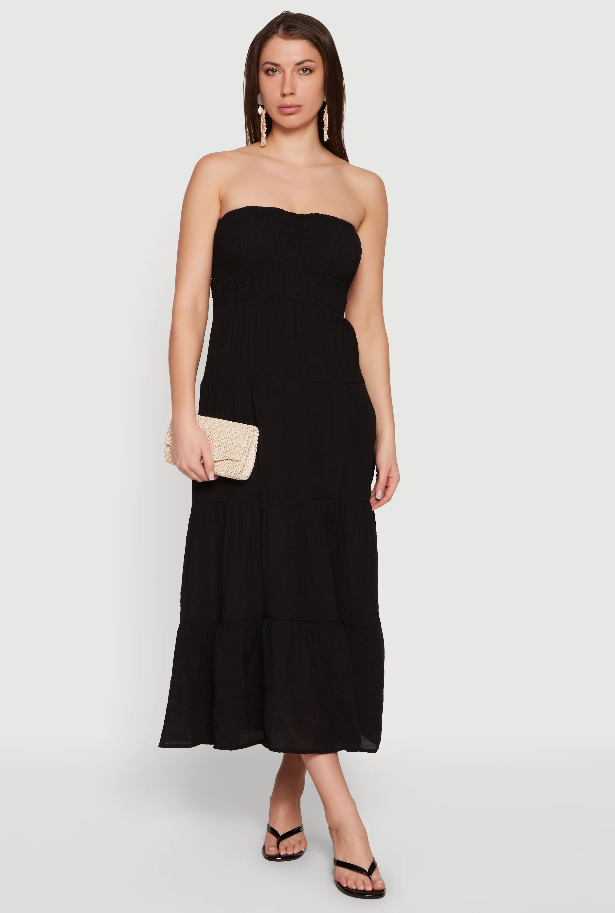 Smocked Top Tiered Tube Dress