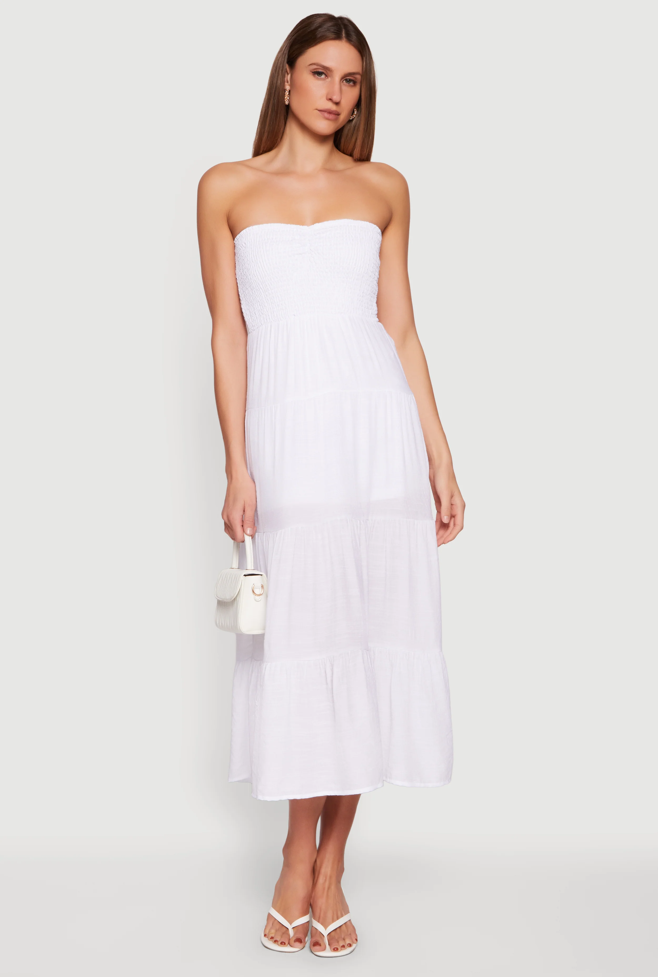 Smocked Top Tiered Tube Dress