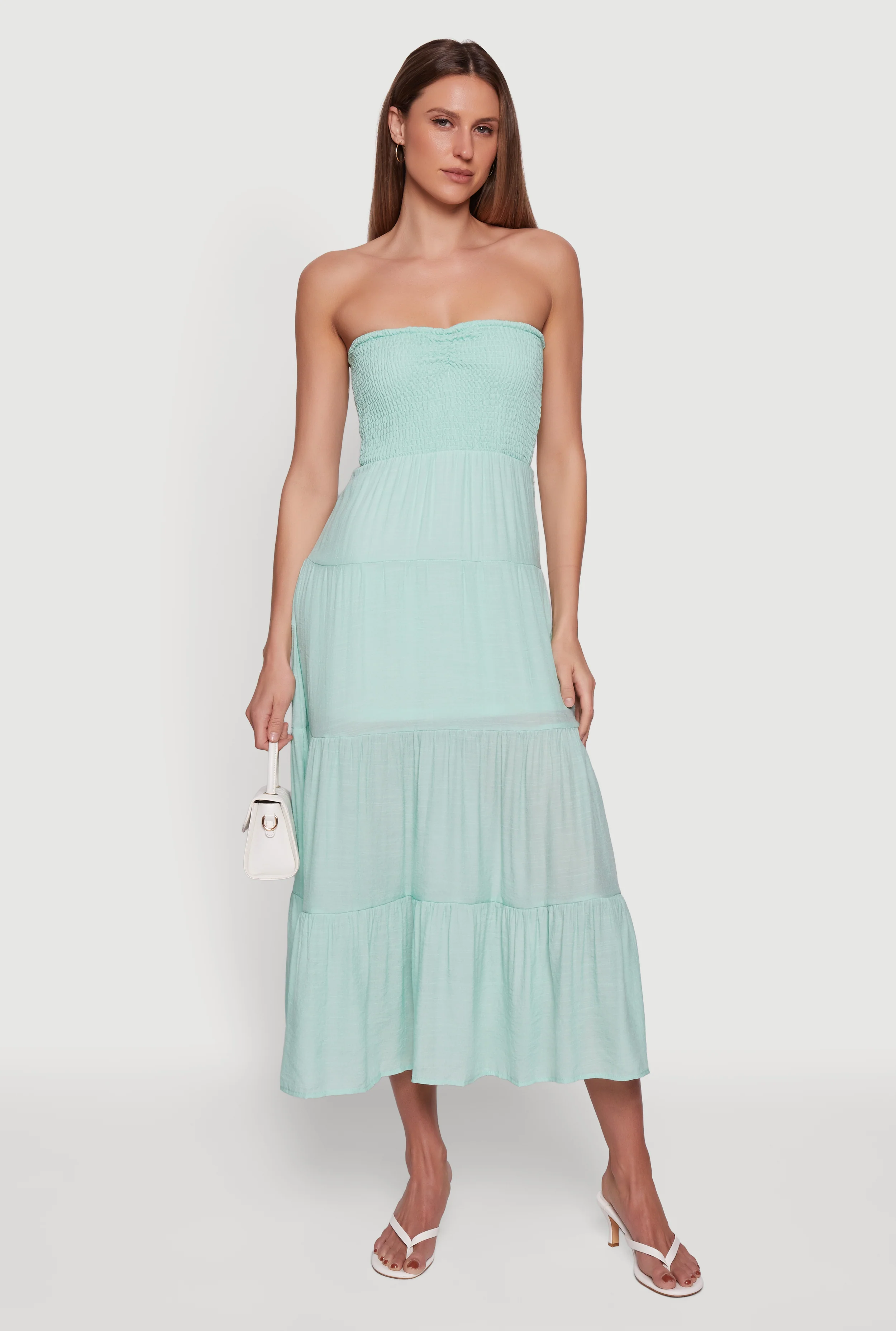 Smocked Top Tiered Tube Dress