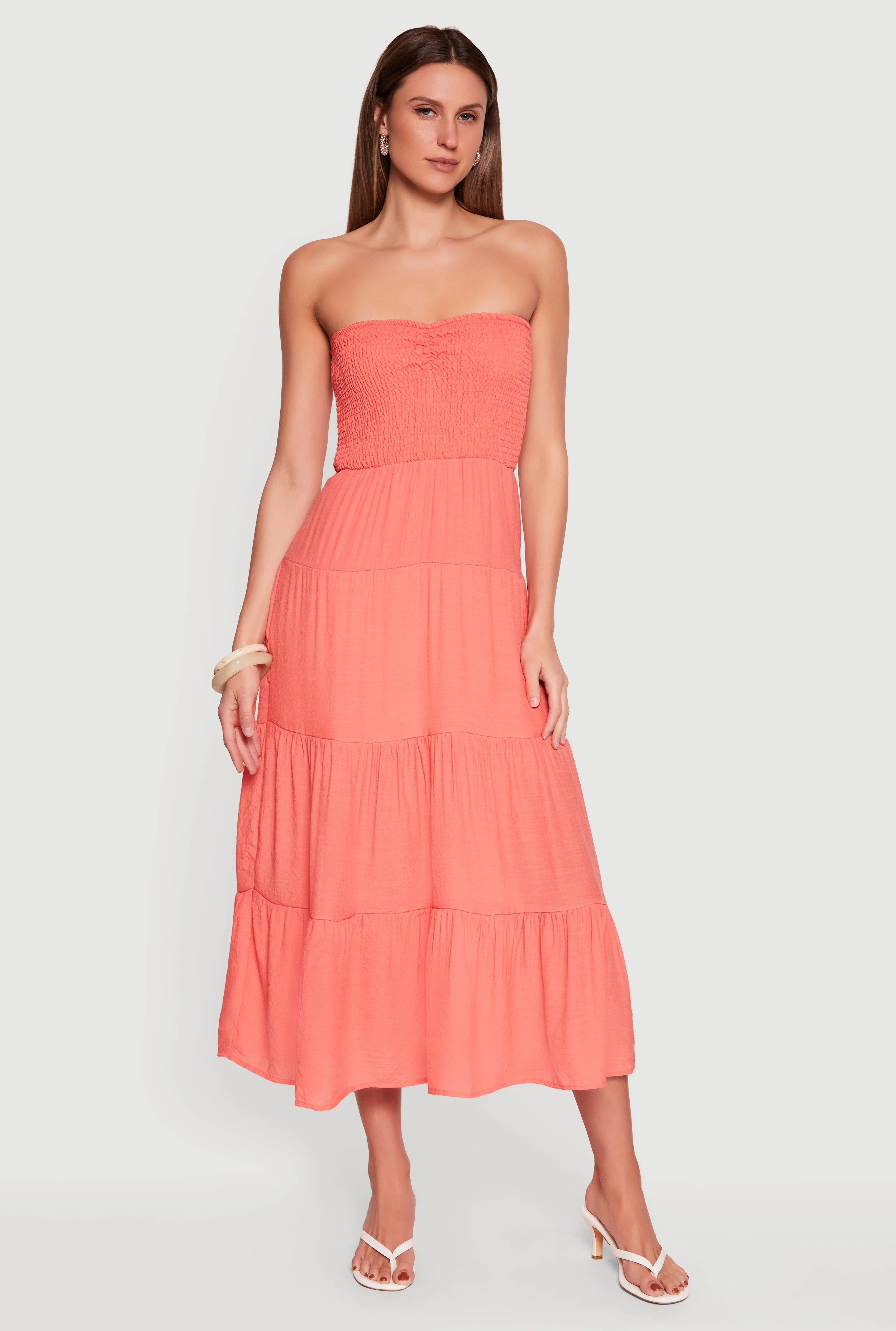 Smocked Top Tiered Tube Dress