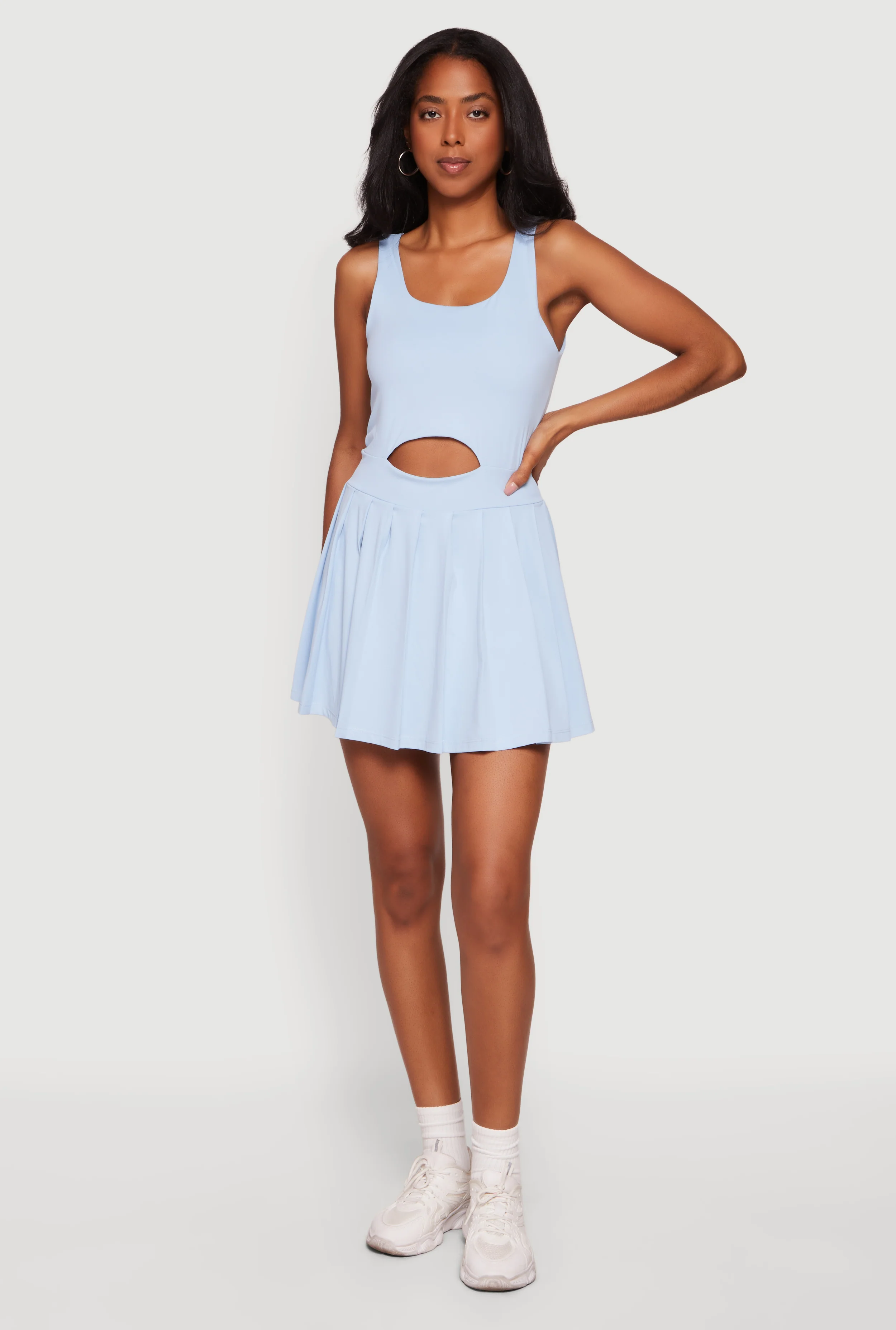 Keyhole Detail Pleated Tennis Dress