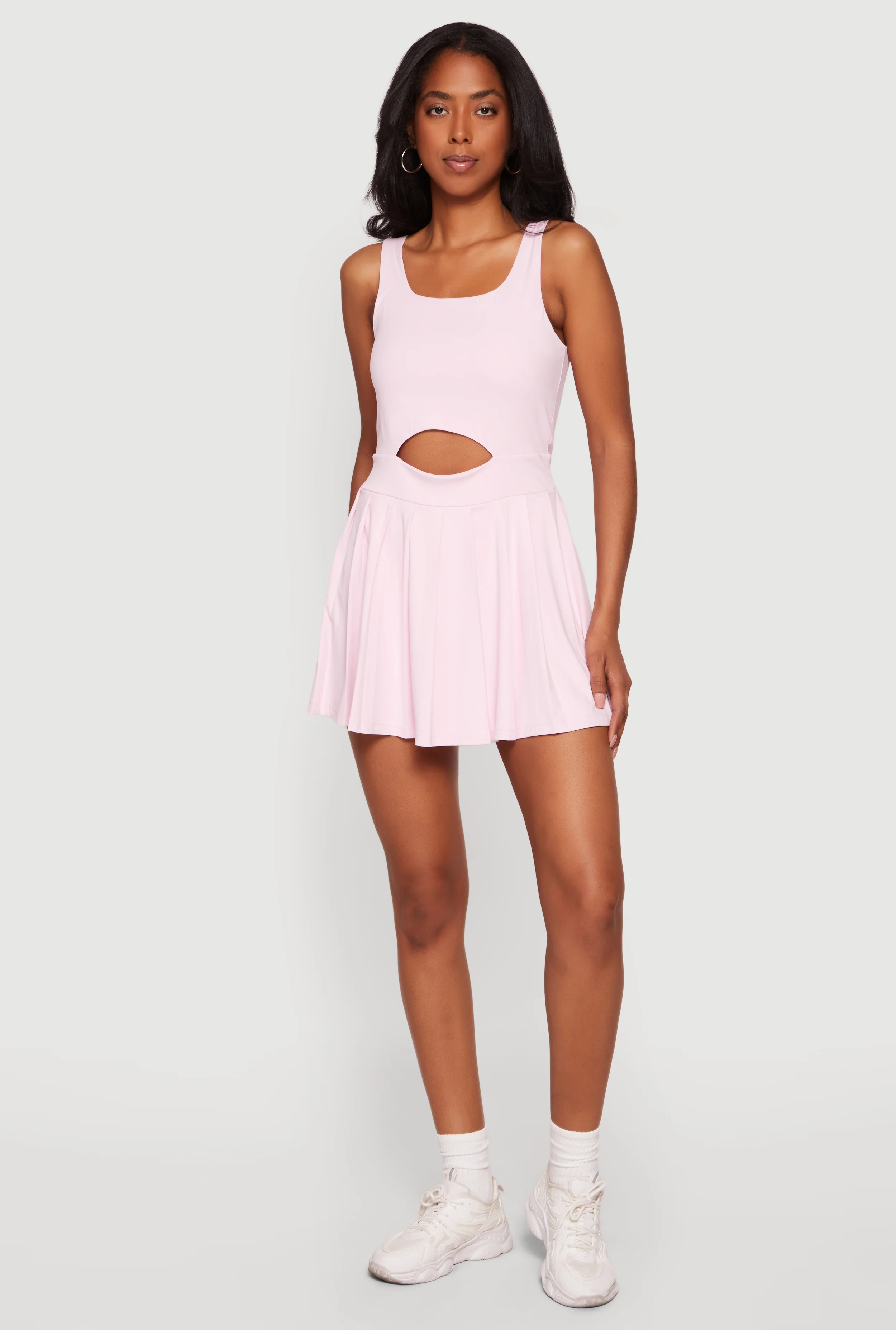 Keyhole Detail Pleated Tennis Dress