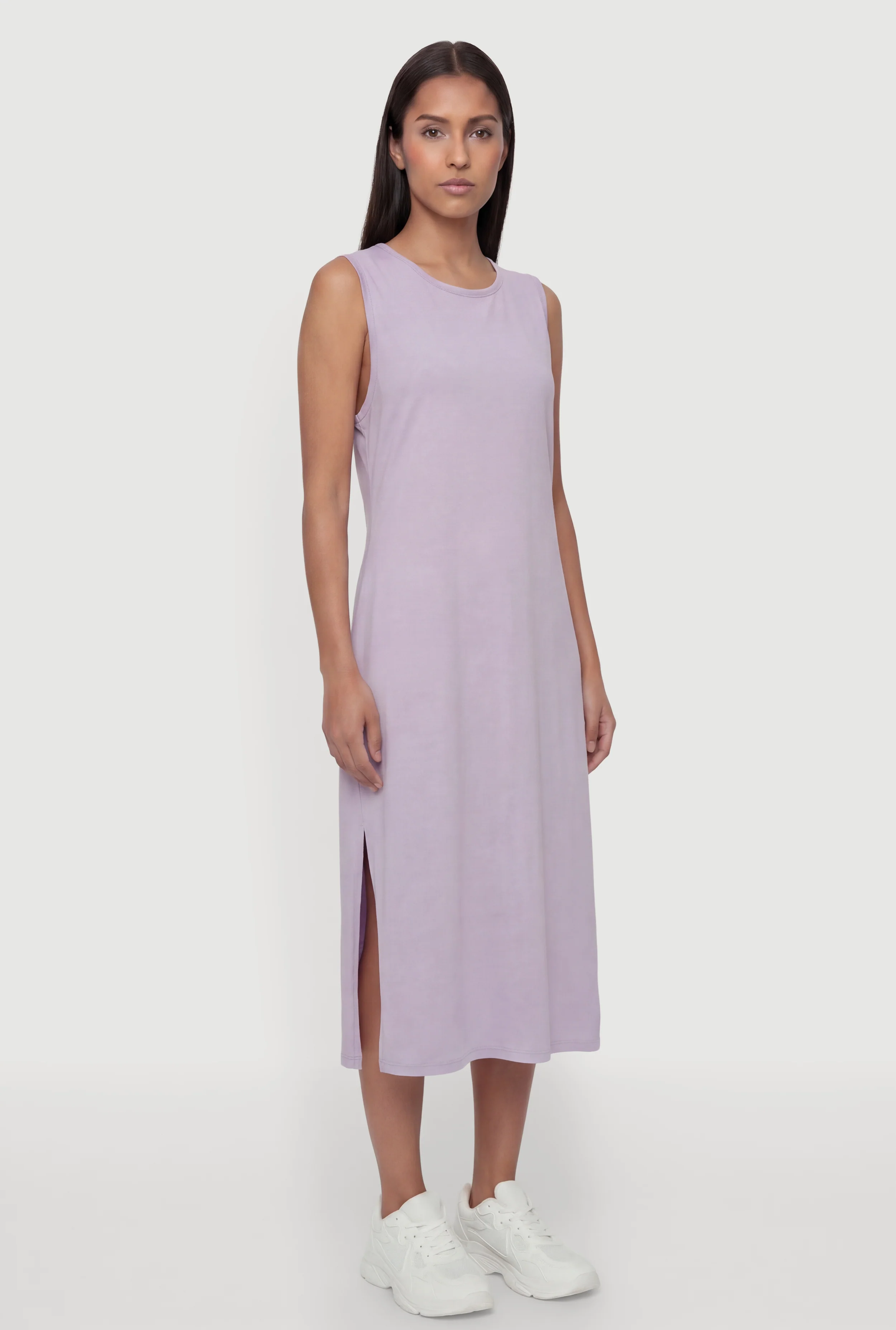 Keyhole Back Acid Wash Midi Dress
