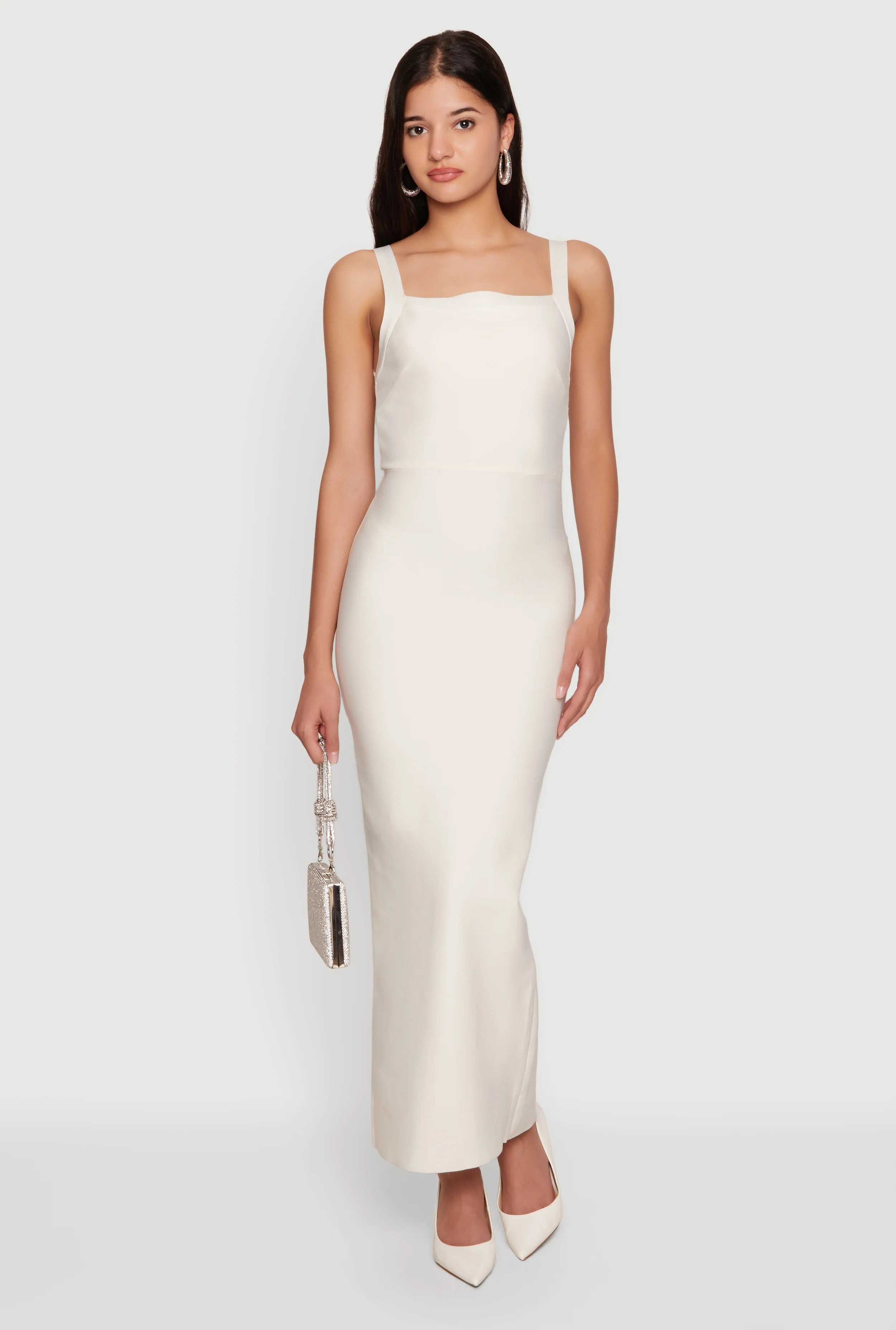 Sleeveless Open Back Maxi Dress with Zip Back