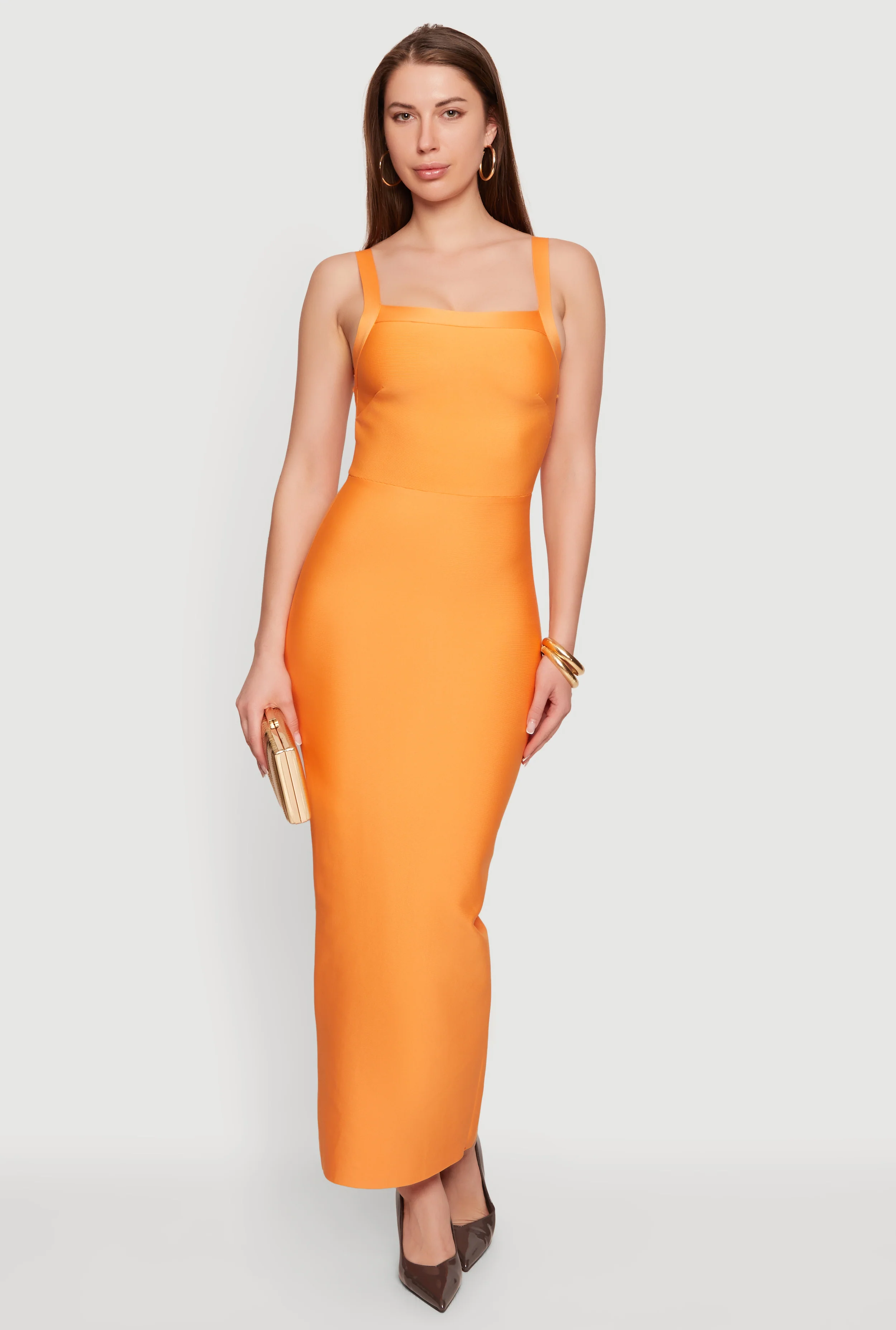 Sleeveless Open Back Maxi Dress with Zip Back