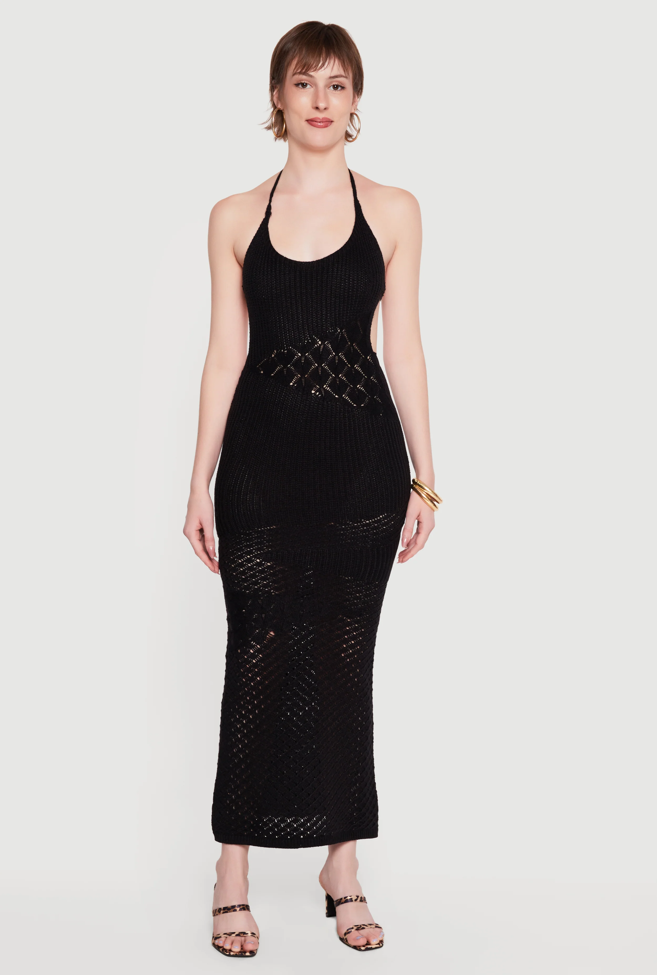 Crochet Tie Back Halter Dress