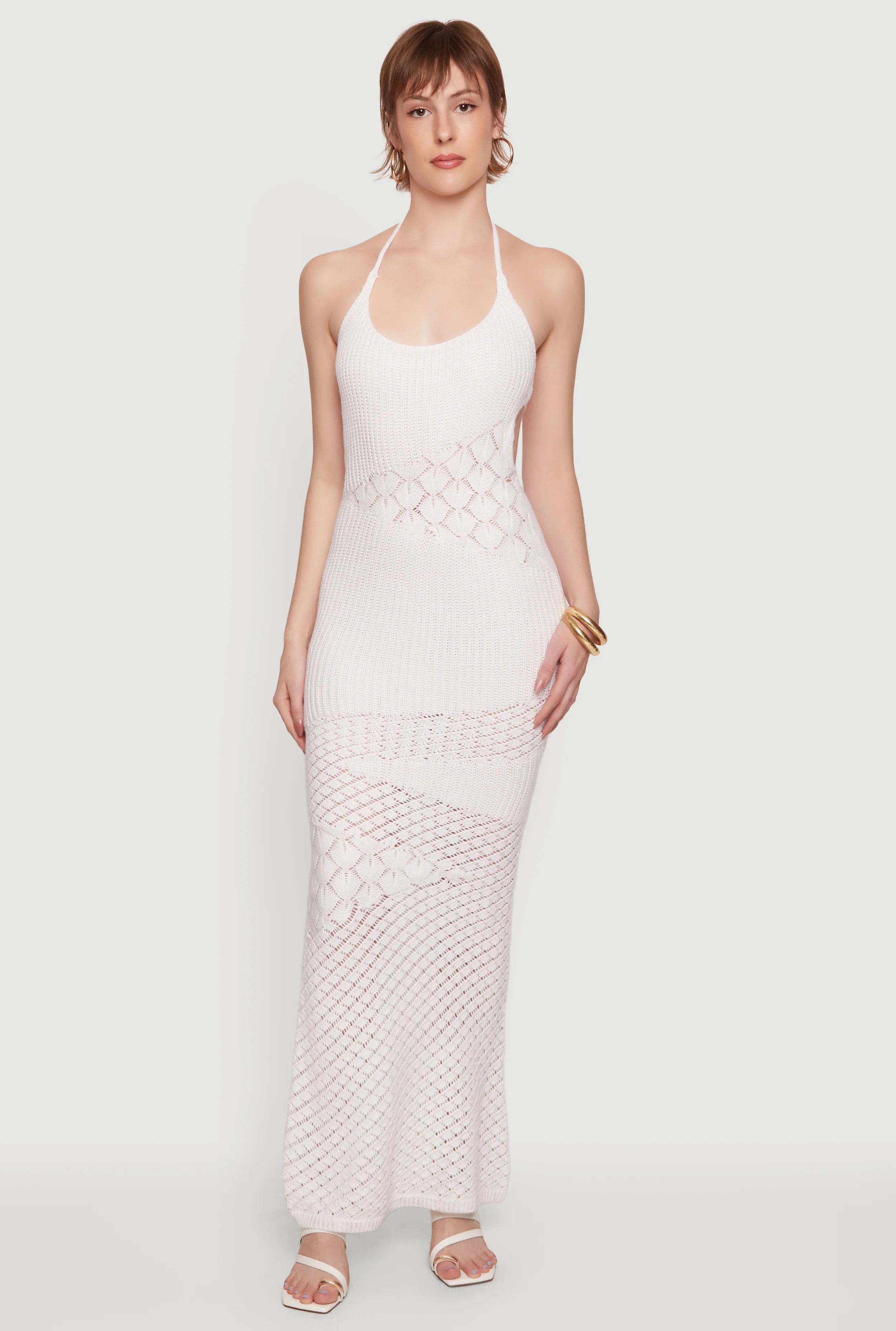 Crochet Tie Back Halter Dress