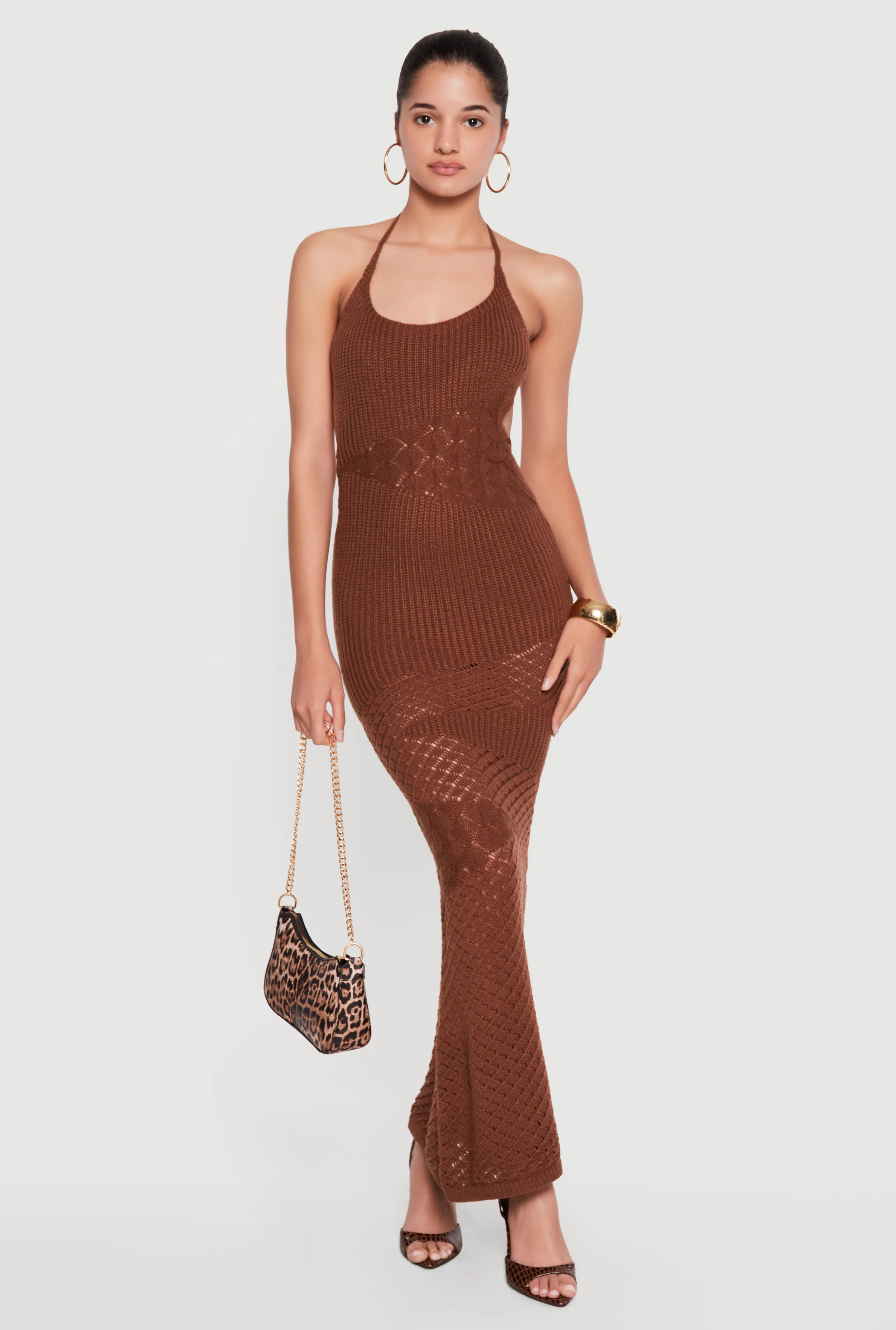 Crochet Tie Back Halter Dress
