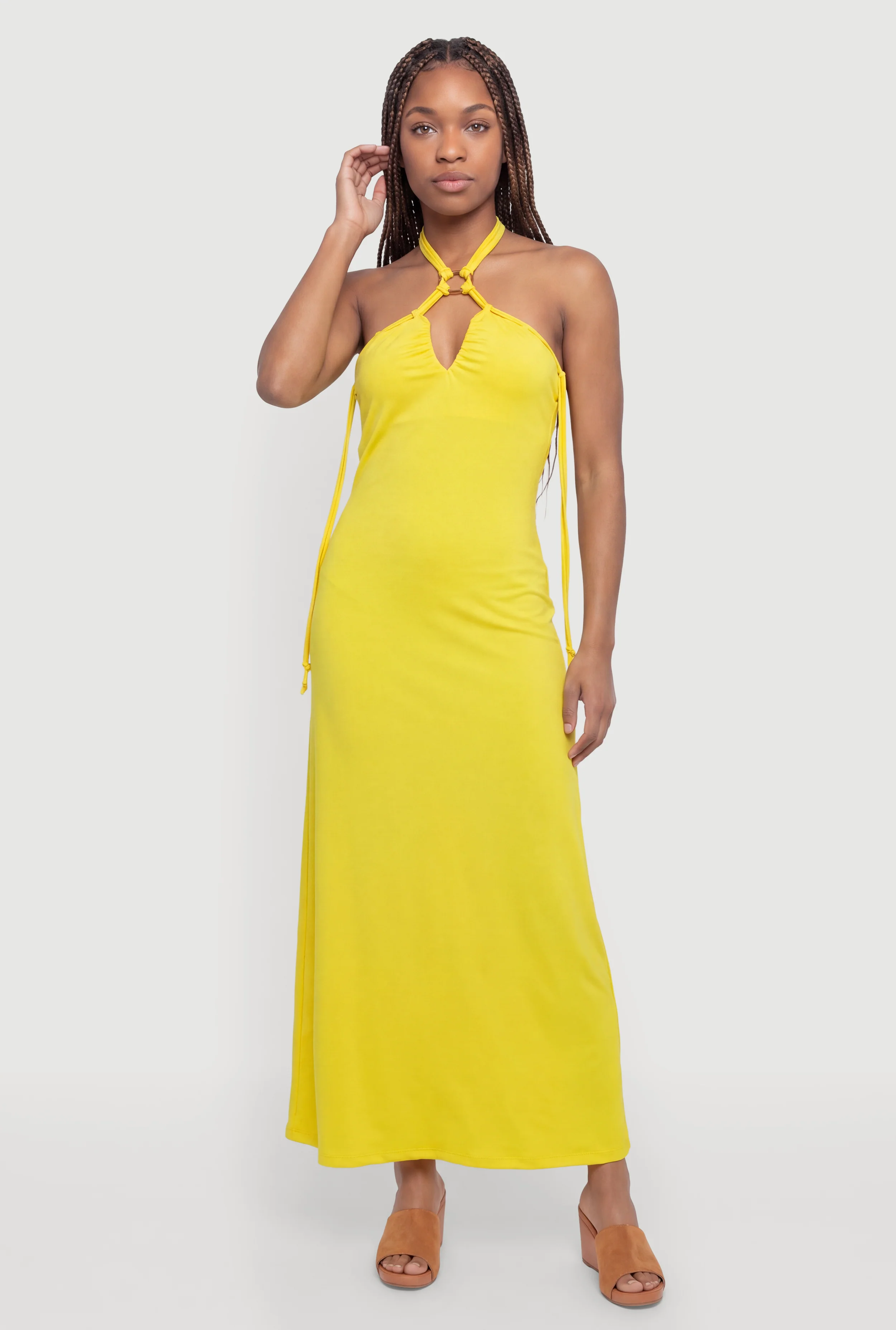 Keyhole Halter Maxi Dress