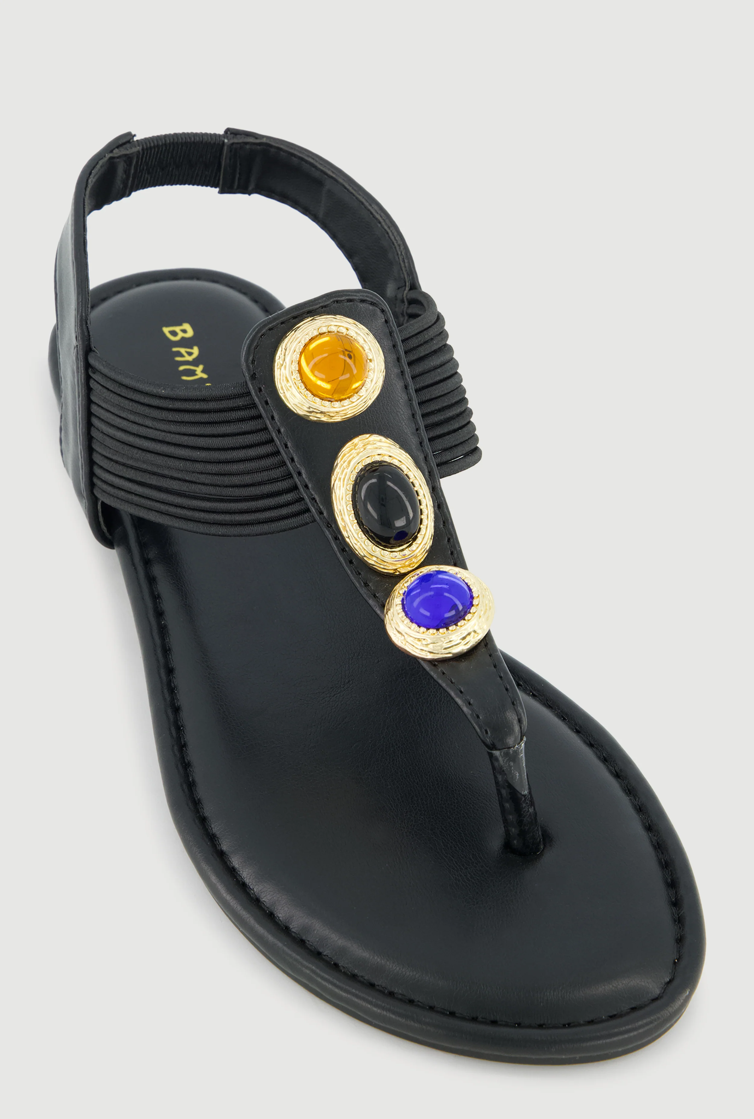 Gemstone Corded T Strap Thong Sandals
