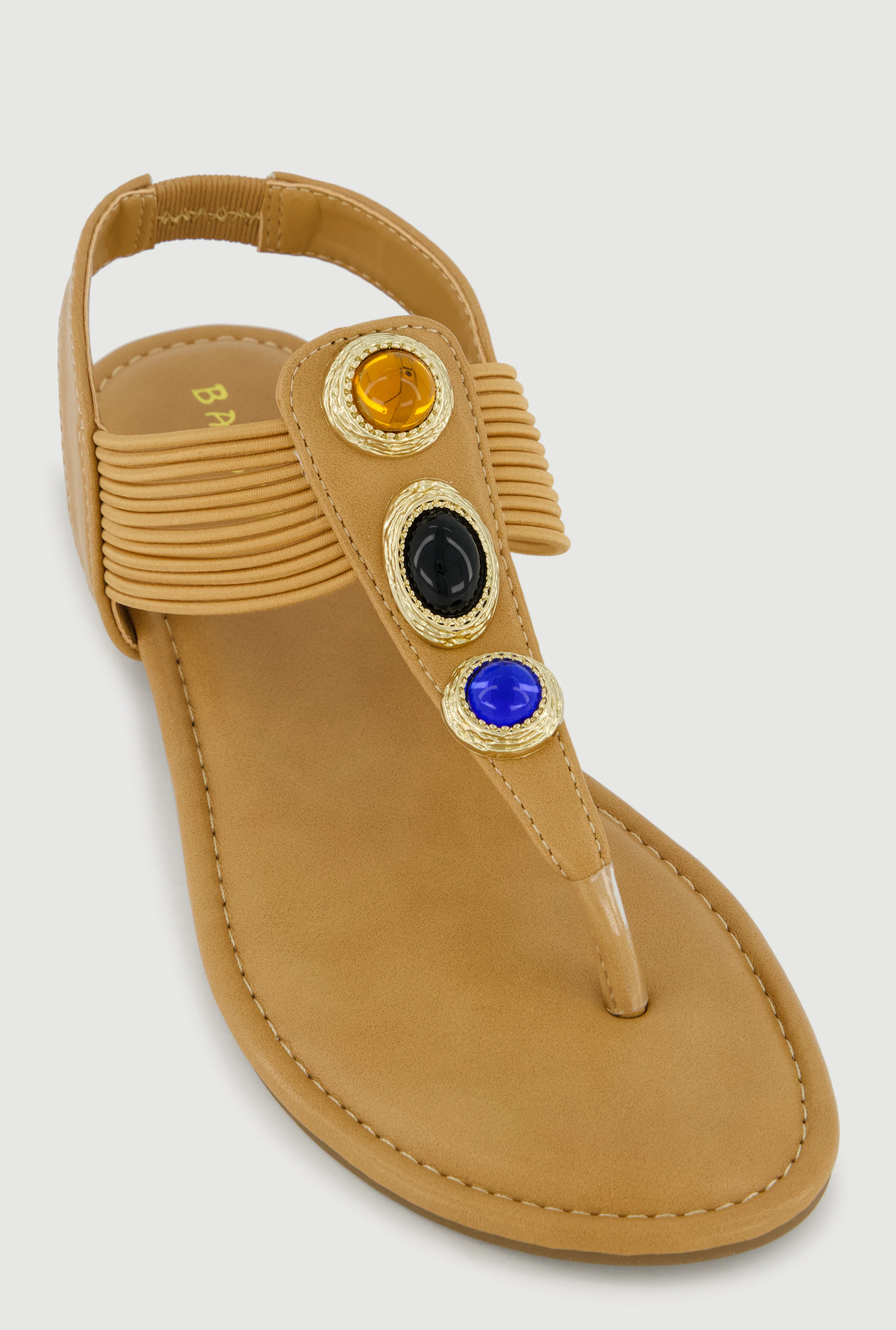Gemstone Corded T Strap Thong Sandals