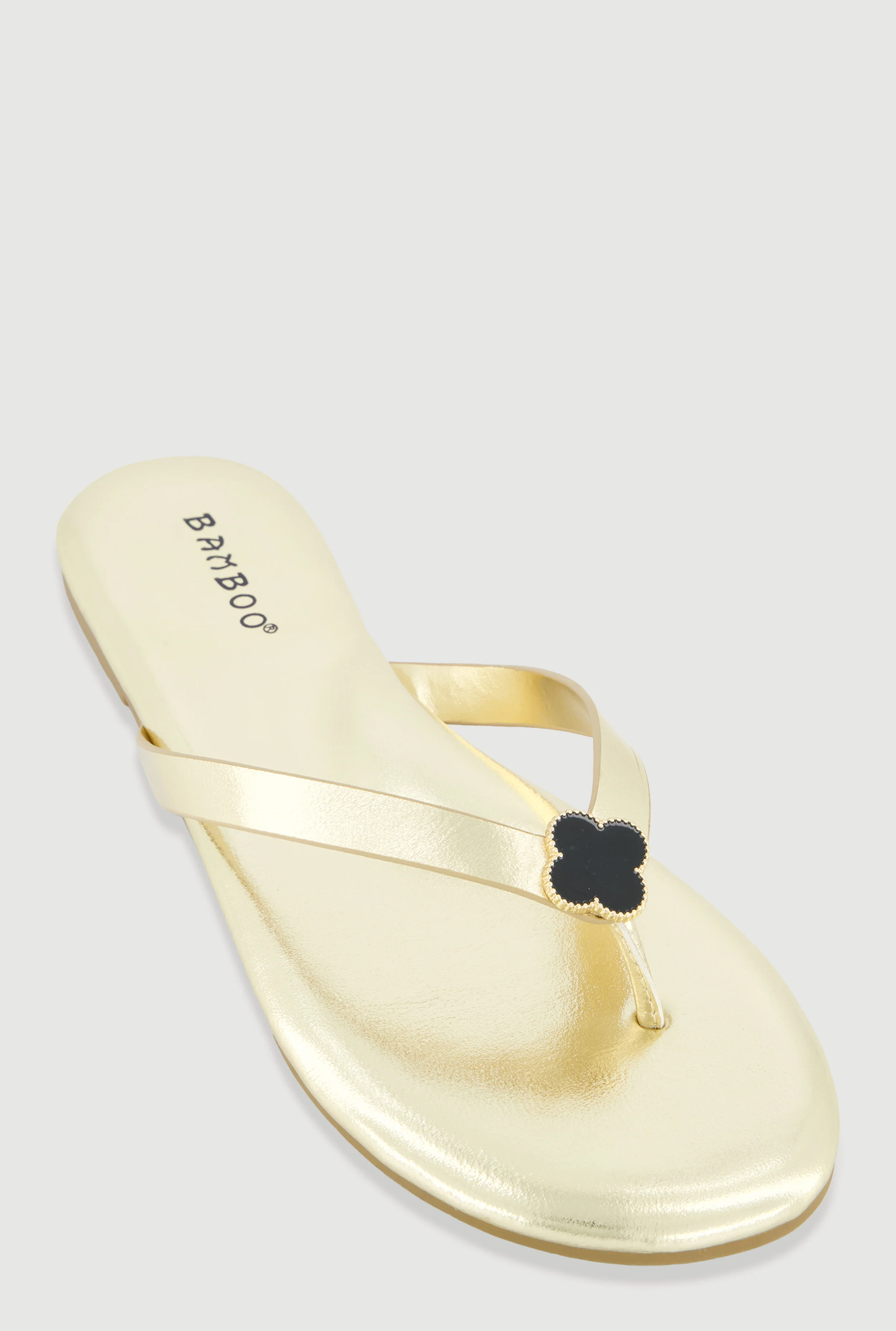 Clover Pendant Thong Slide Sandals