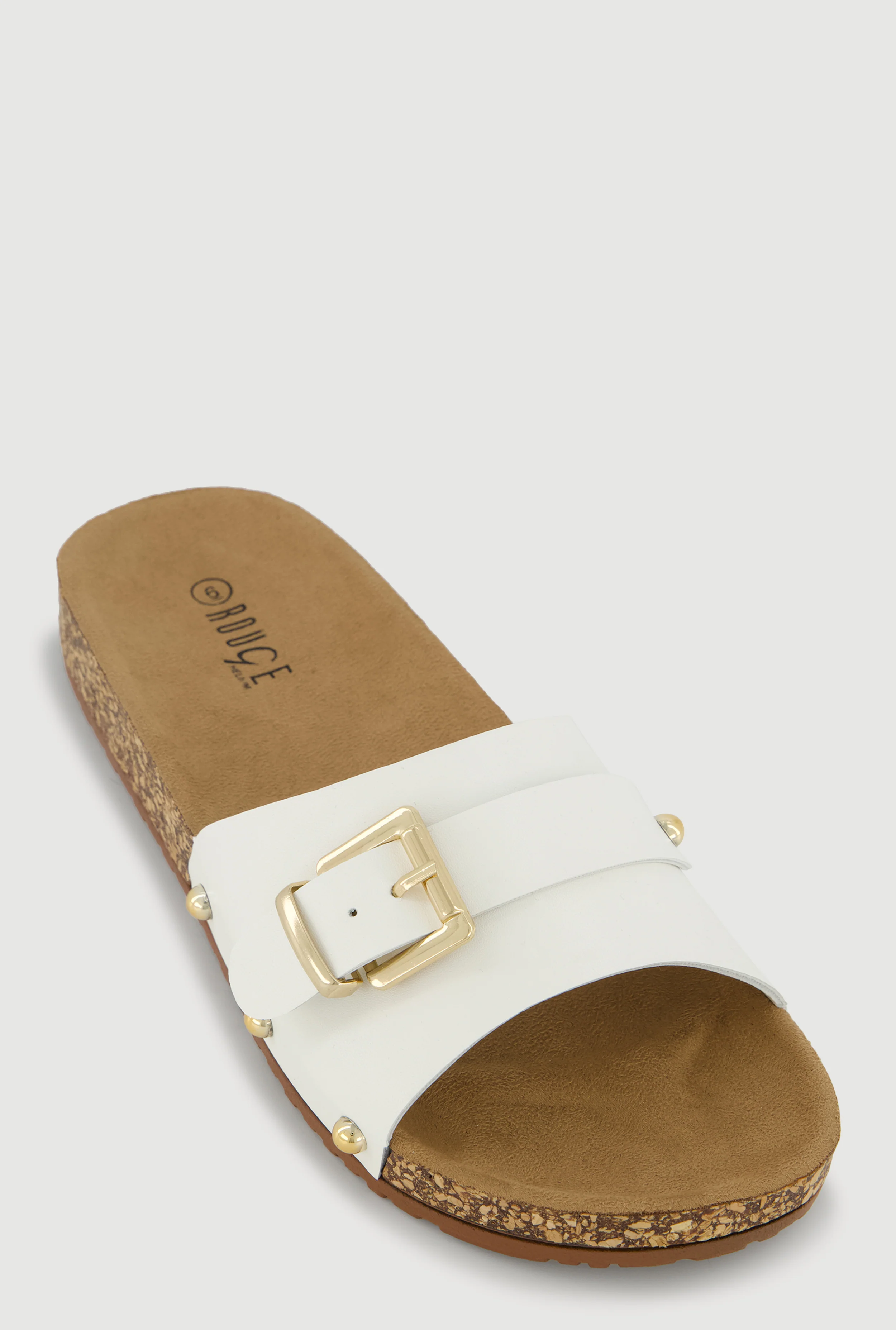 Buckle Detail Band Slide Sandals