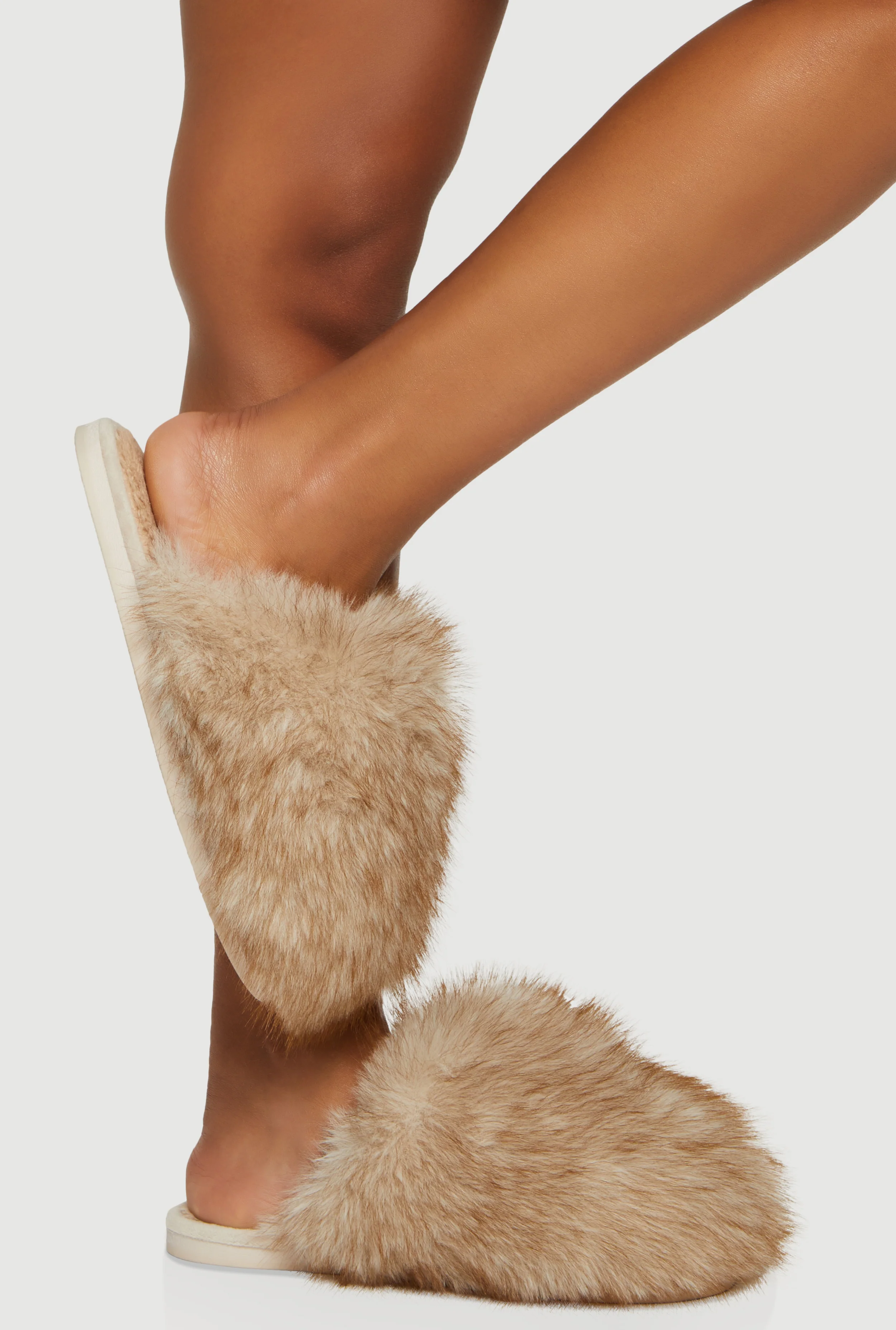 Cozy Faux Fur Closed Toe Slippers