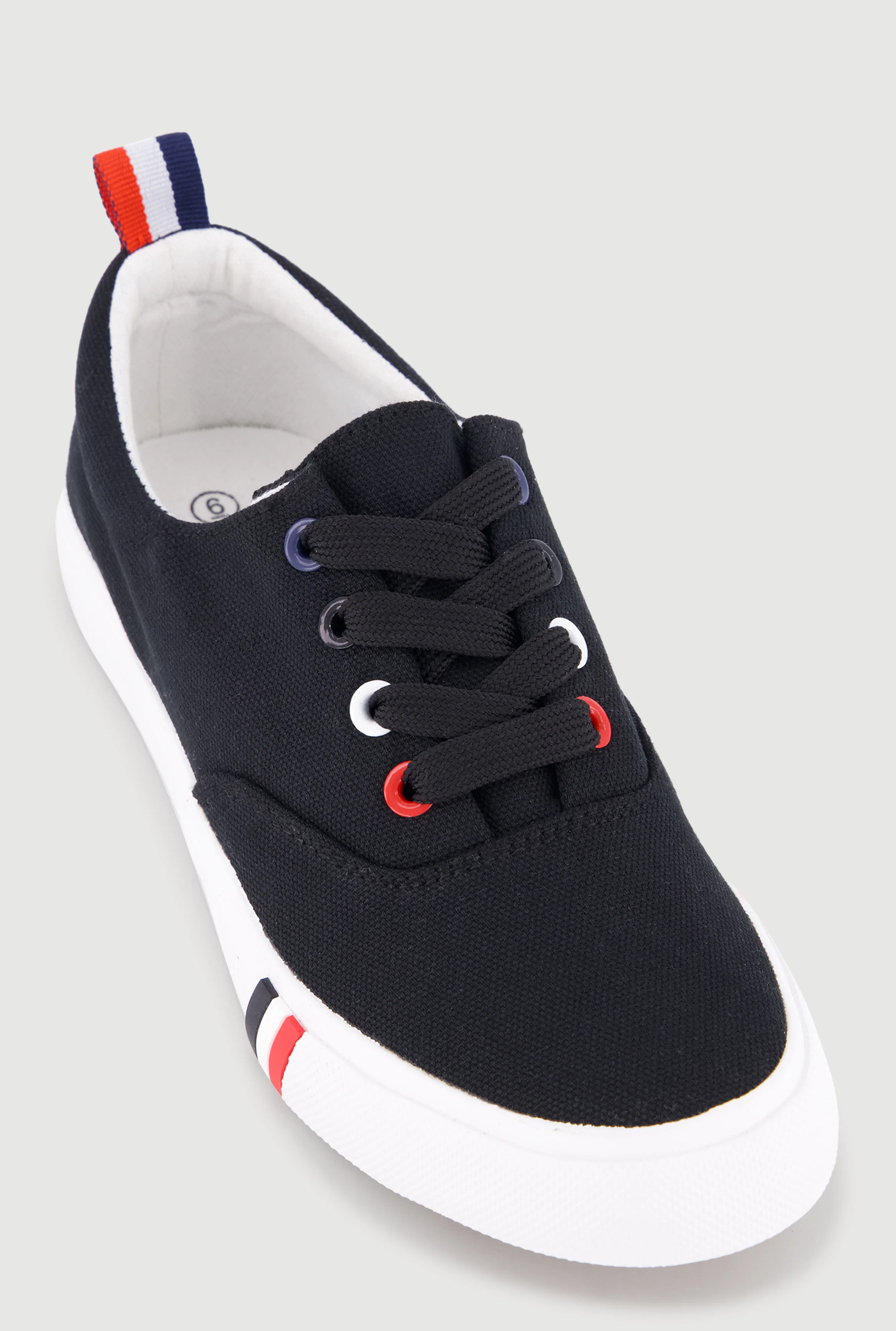 Stripe Detail Canvas Low Top Sneakers