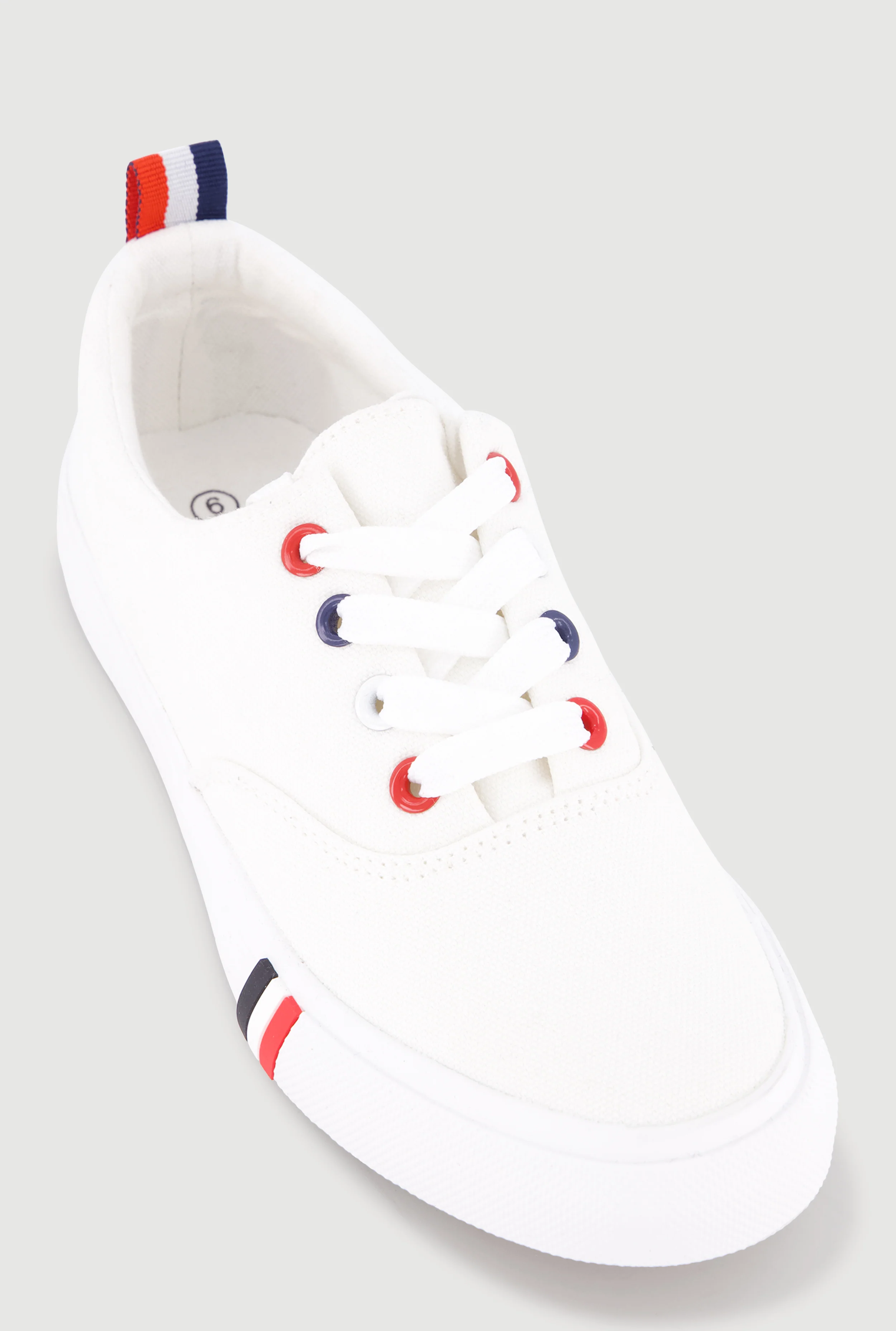 Stripe Detail Canvas Low Top Sneakers