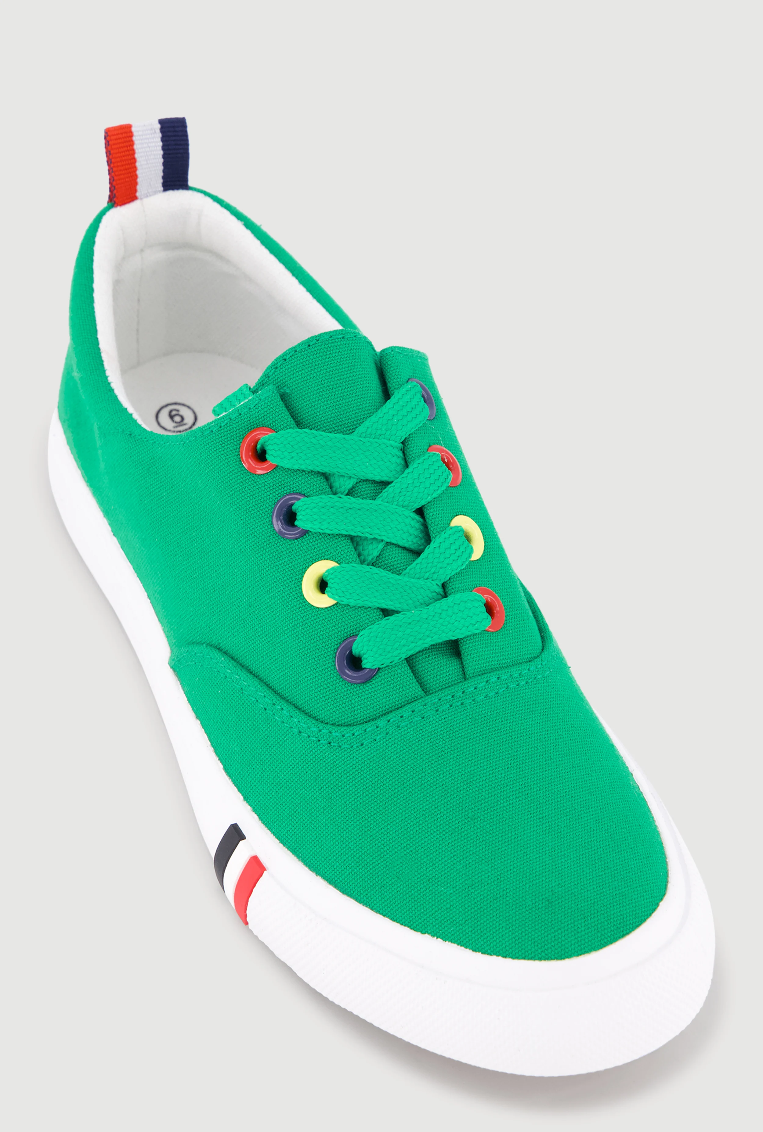 Stripe Detail Canvas Low Top Sneakers