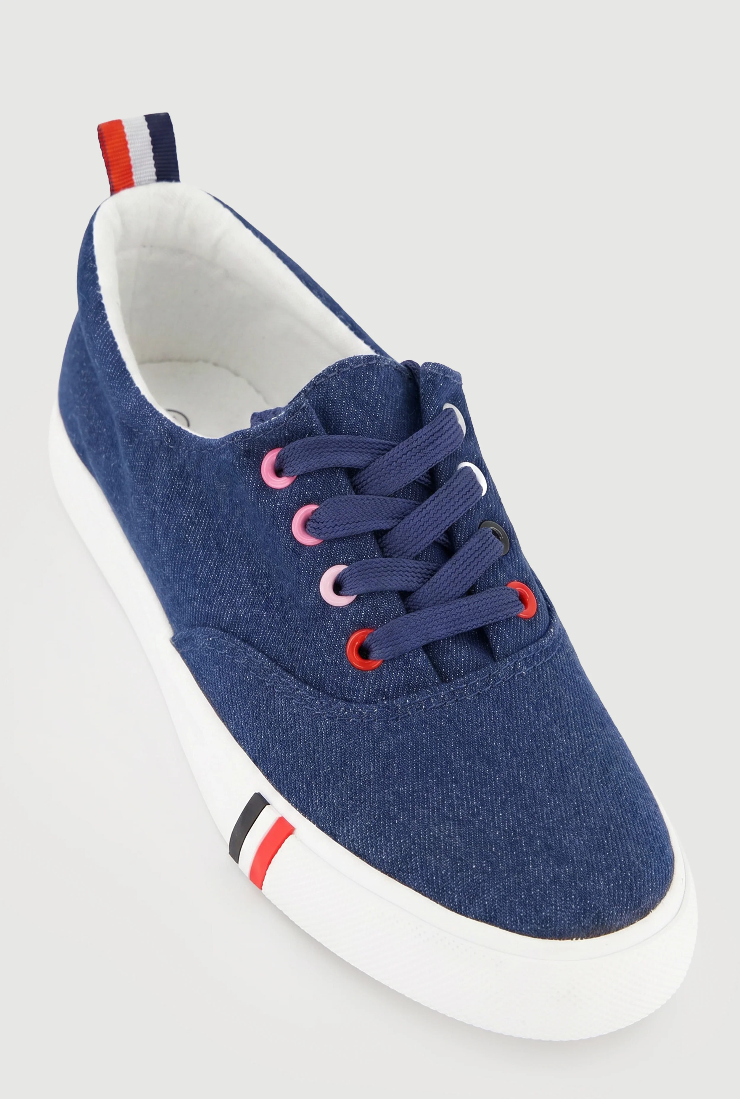 Stripe Detail Canvas Low Top Sneakers