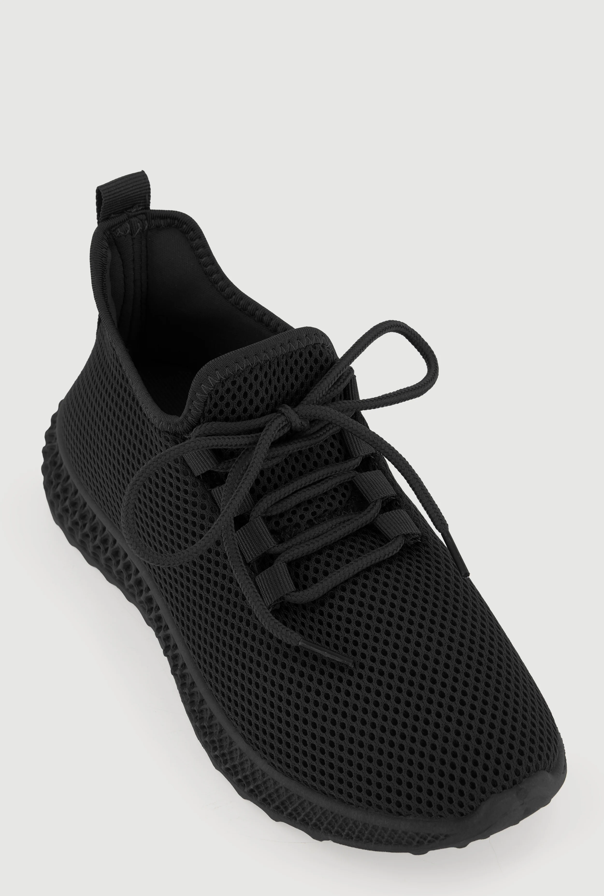Textured Knit Lace Up Low Top Sneakers
