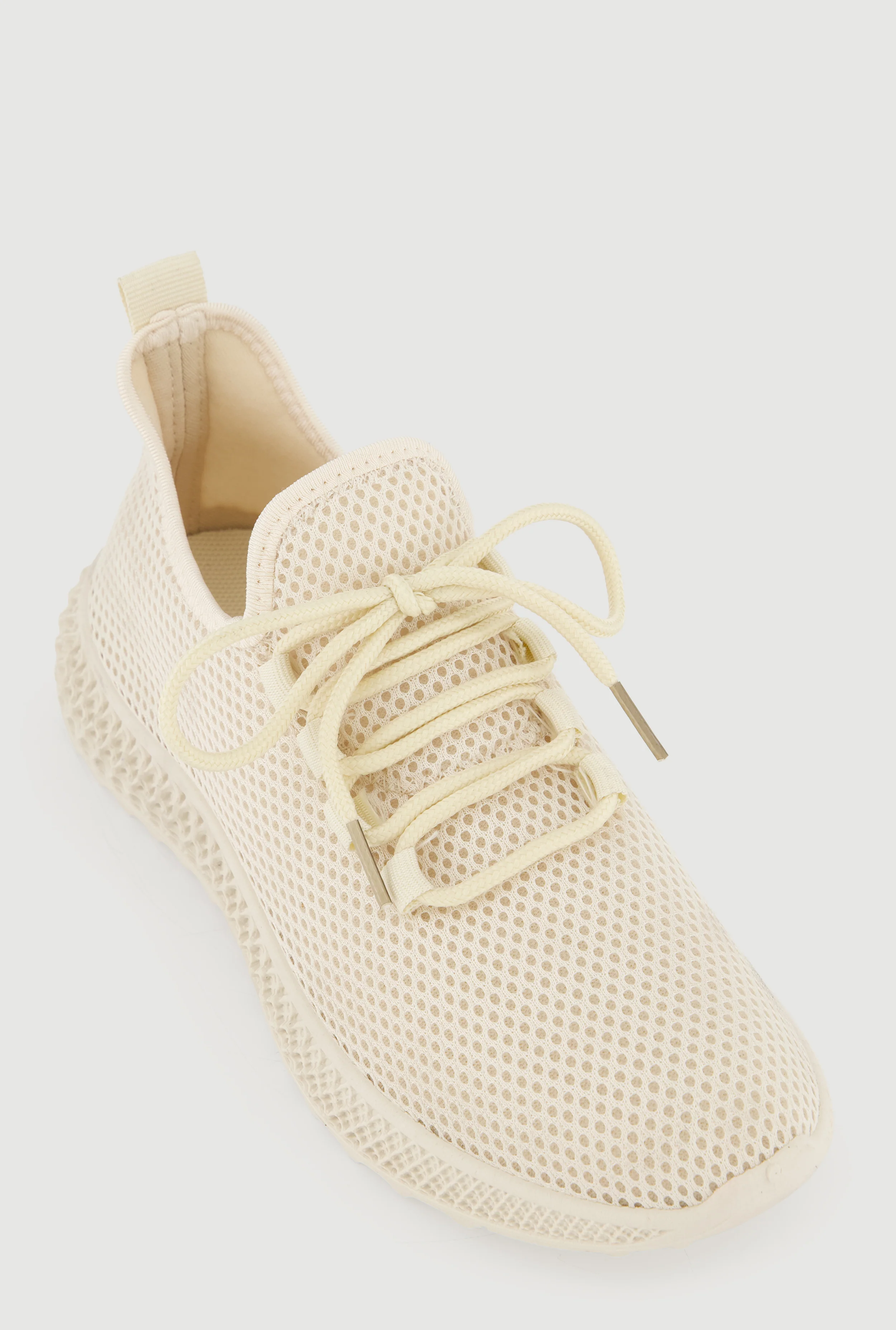 Textured Knit Lace Up Low Top Sneakers