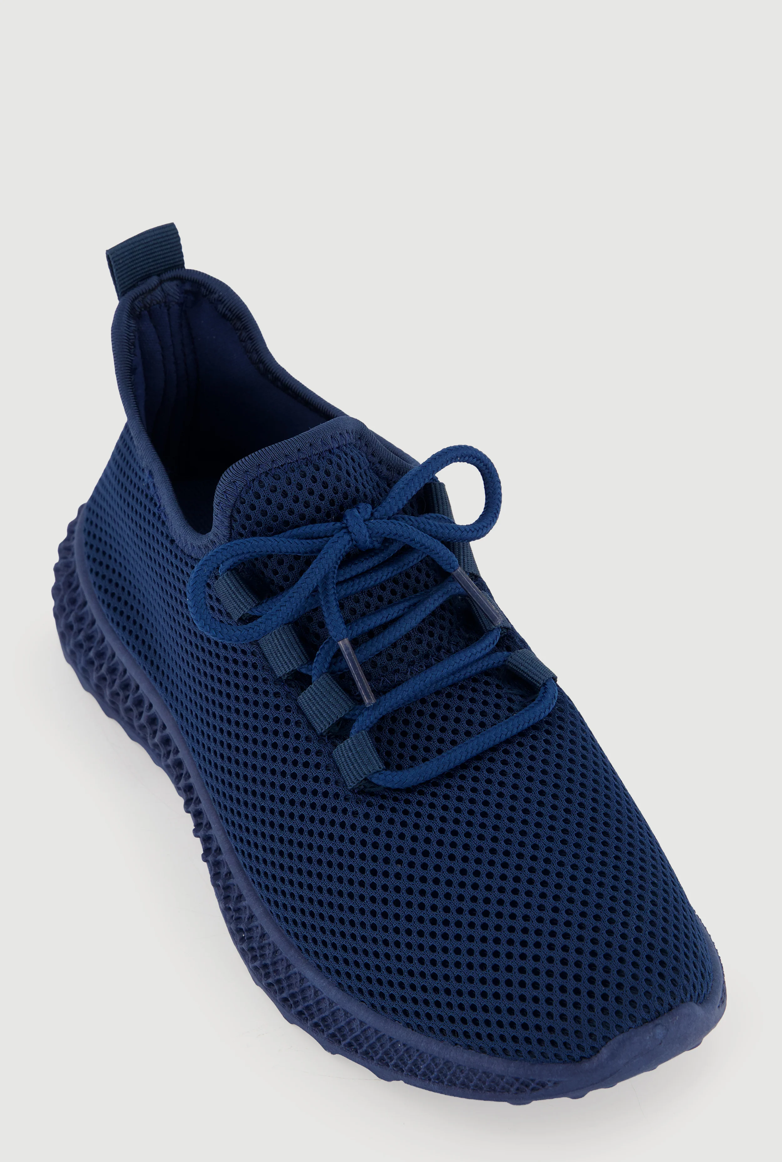 Textured Knit Lace Up Low Top Sneakers