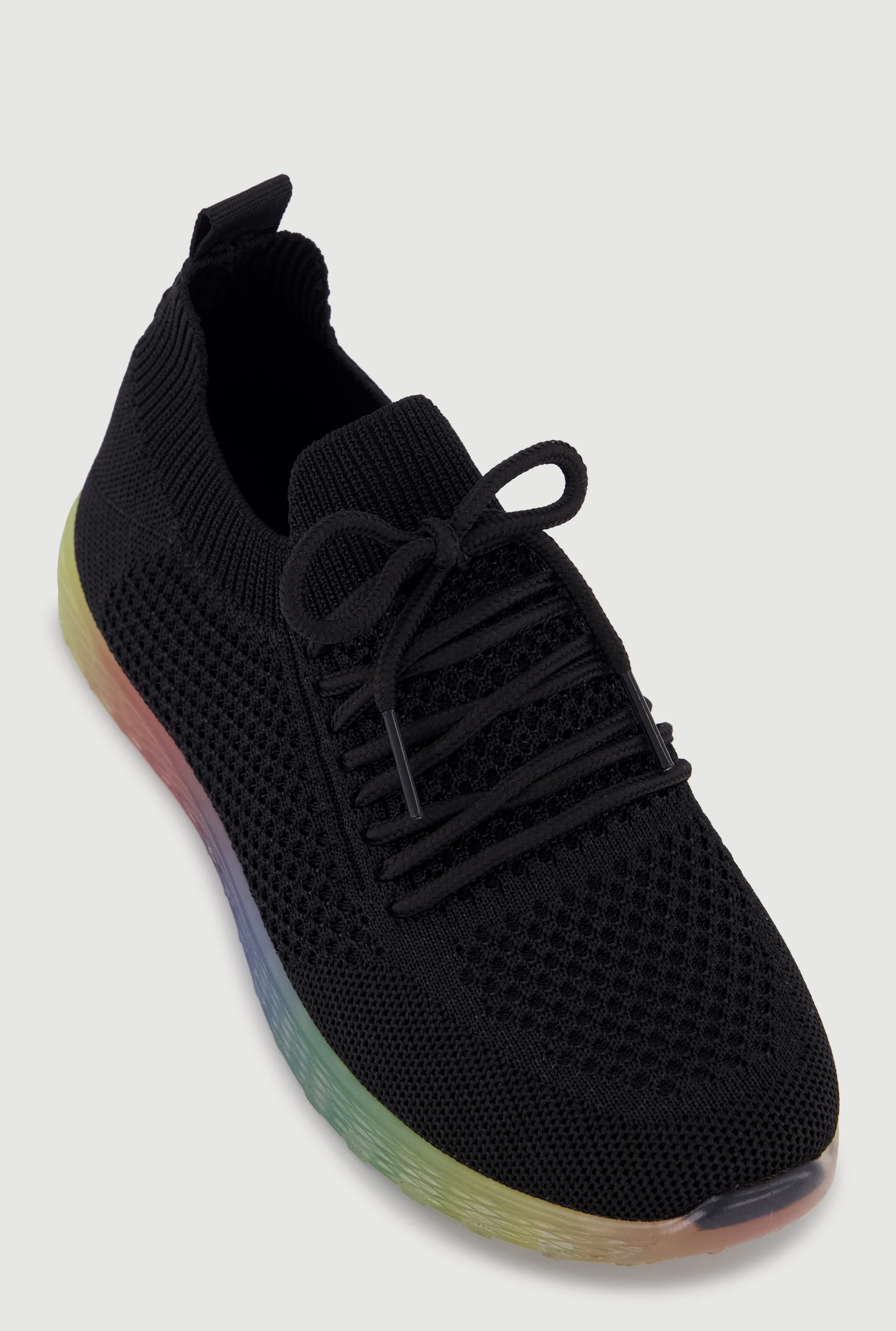 Textured Knit Lace Up Sneakers