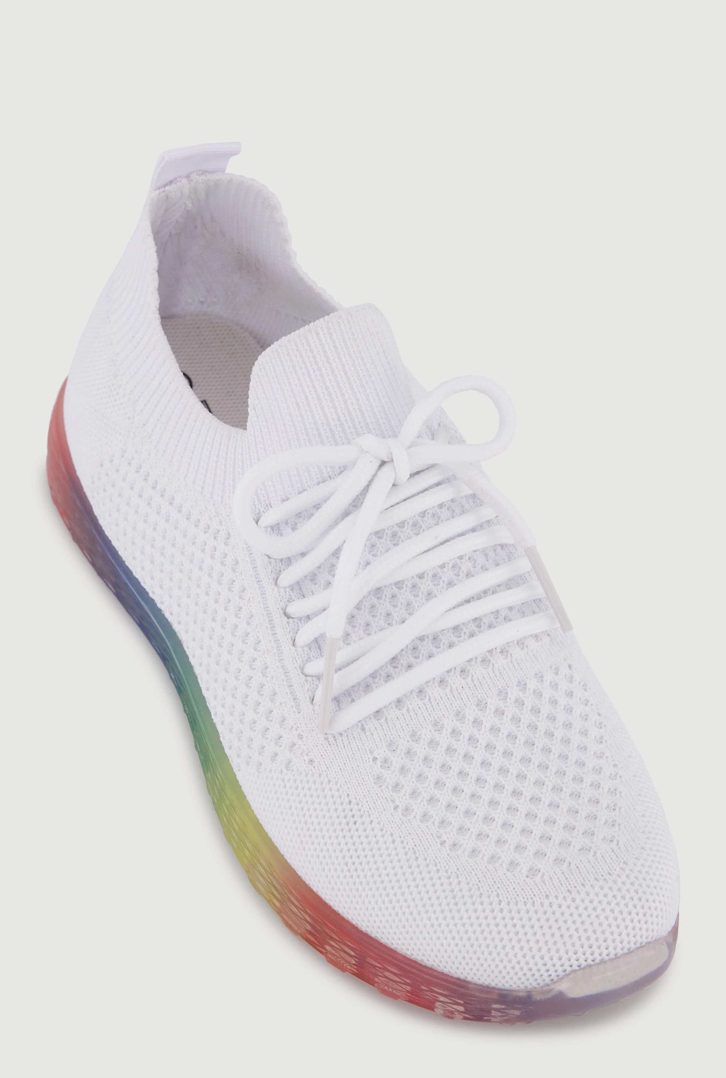 Textured Knit Lace Up Sneakers