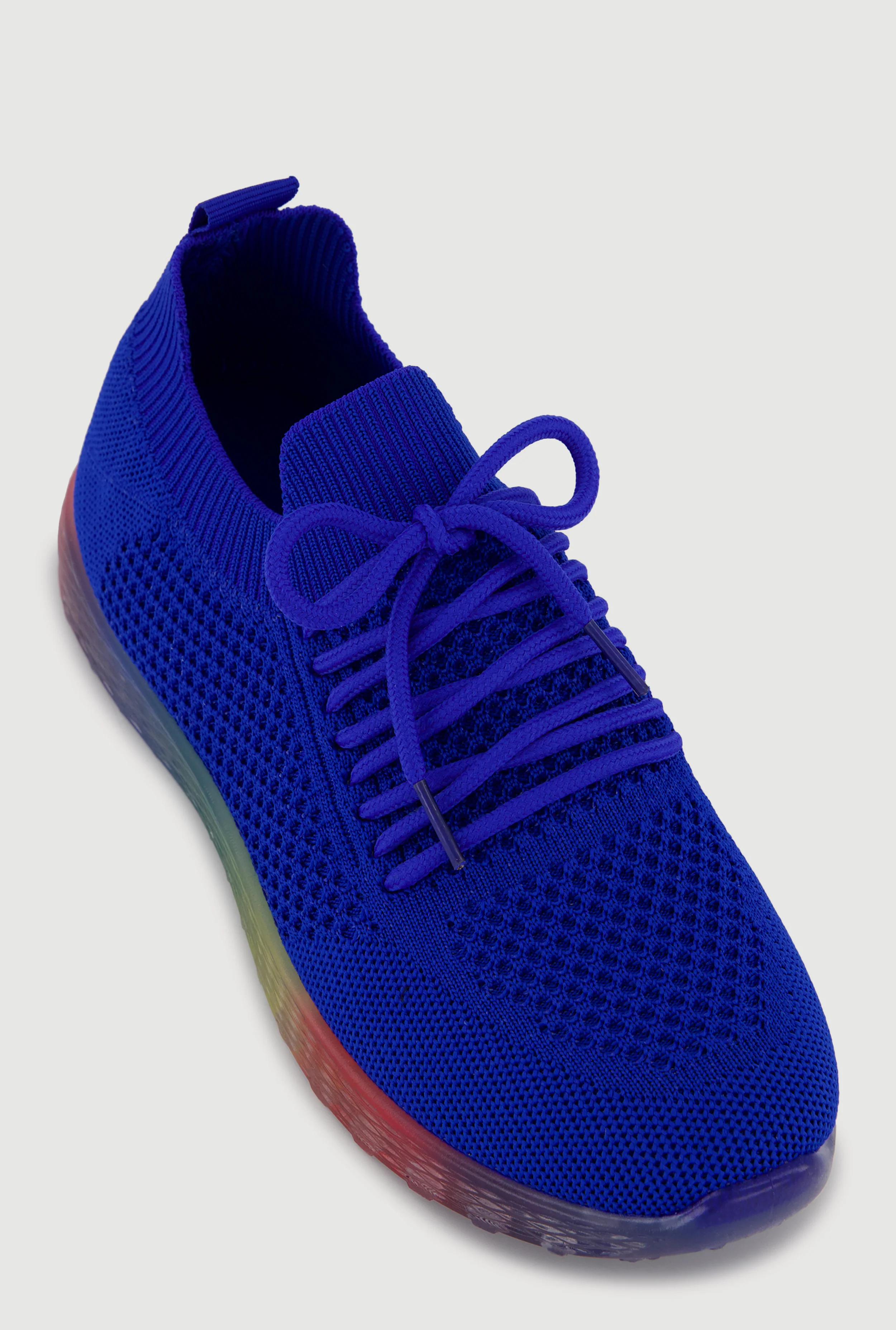 Textured Knit Lace Up Sneakers