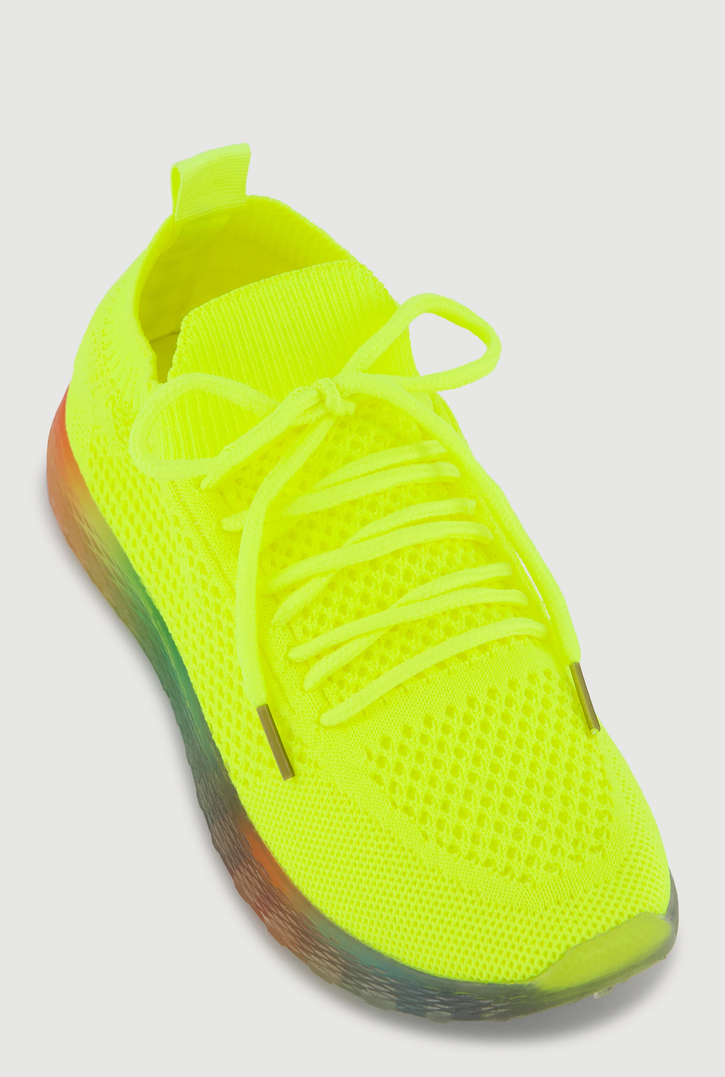 Textured Knit Lace Up Sneakers