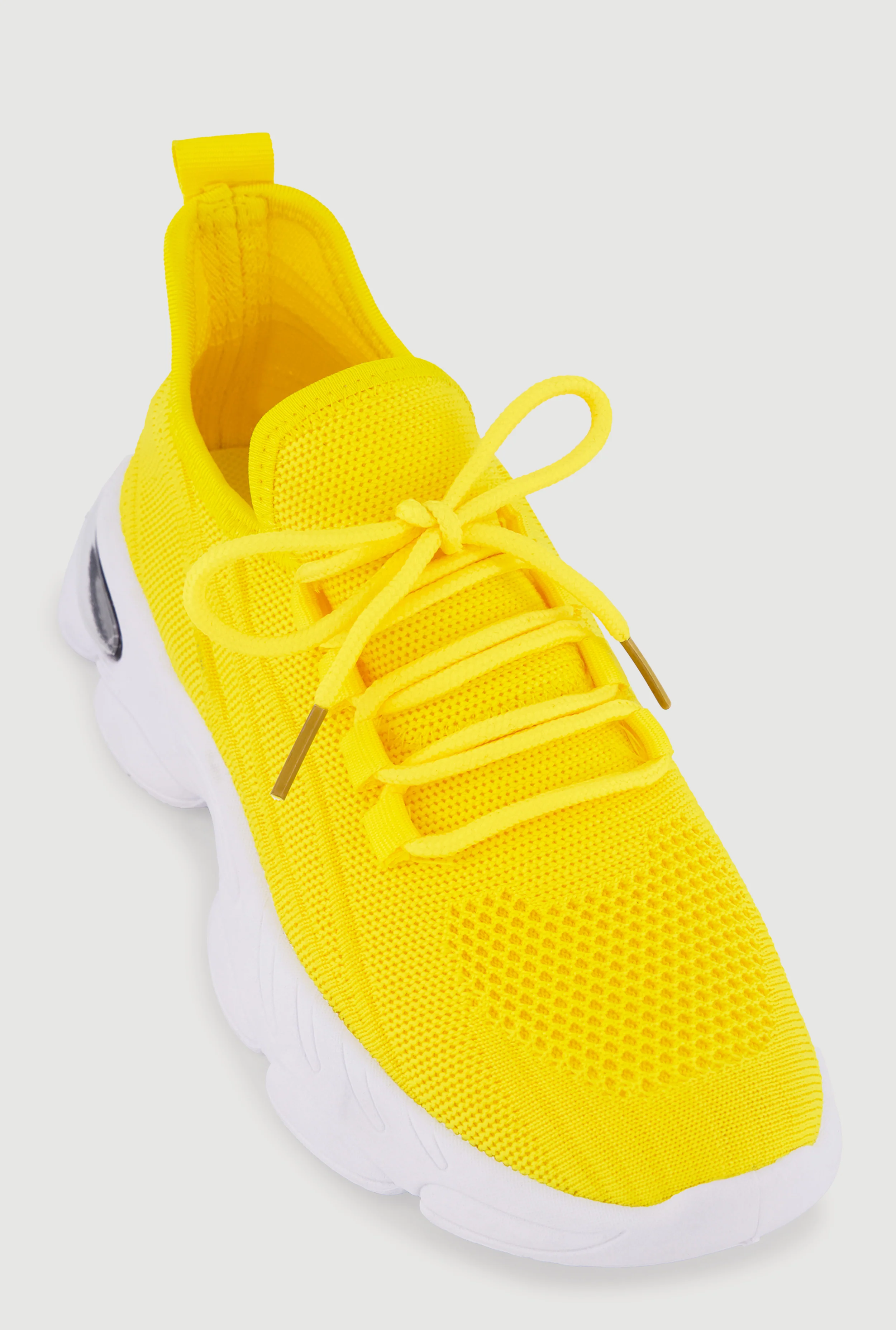 Textured Knit Lace Up Athletic Sneakers