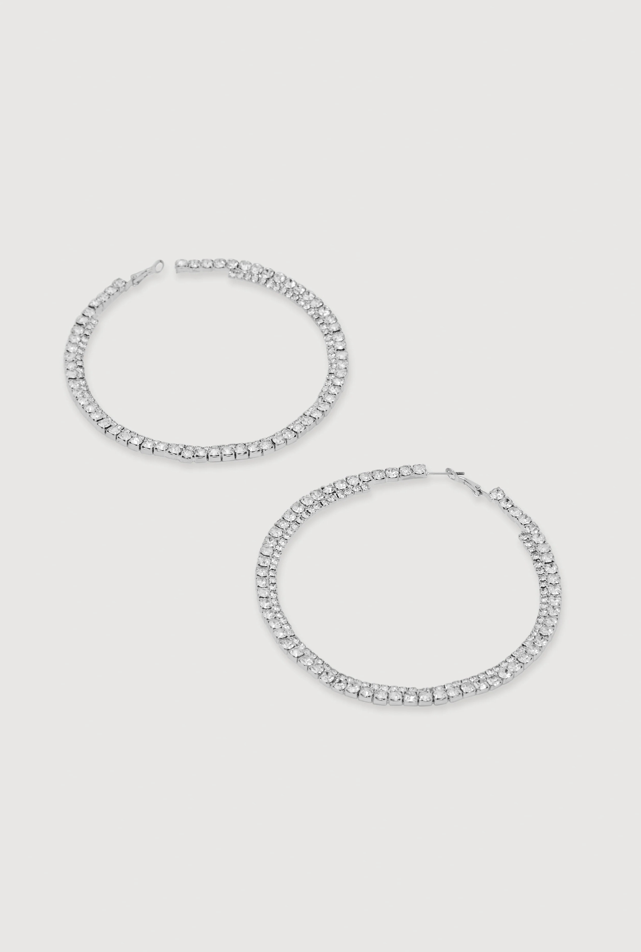 Double Rhinestone Hoop Earrings