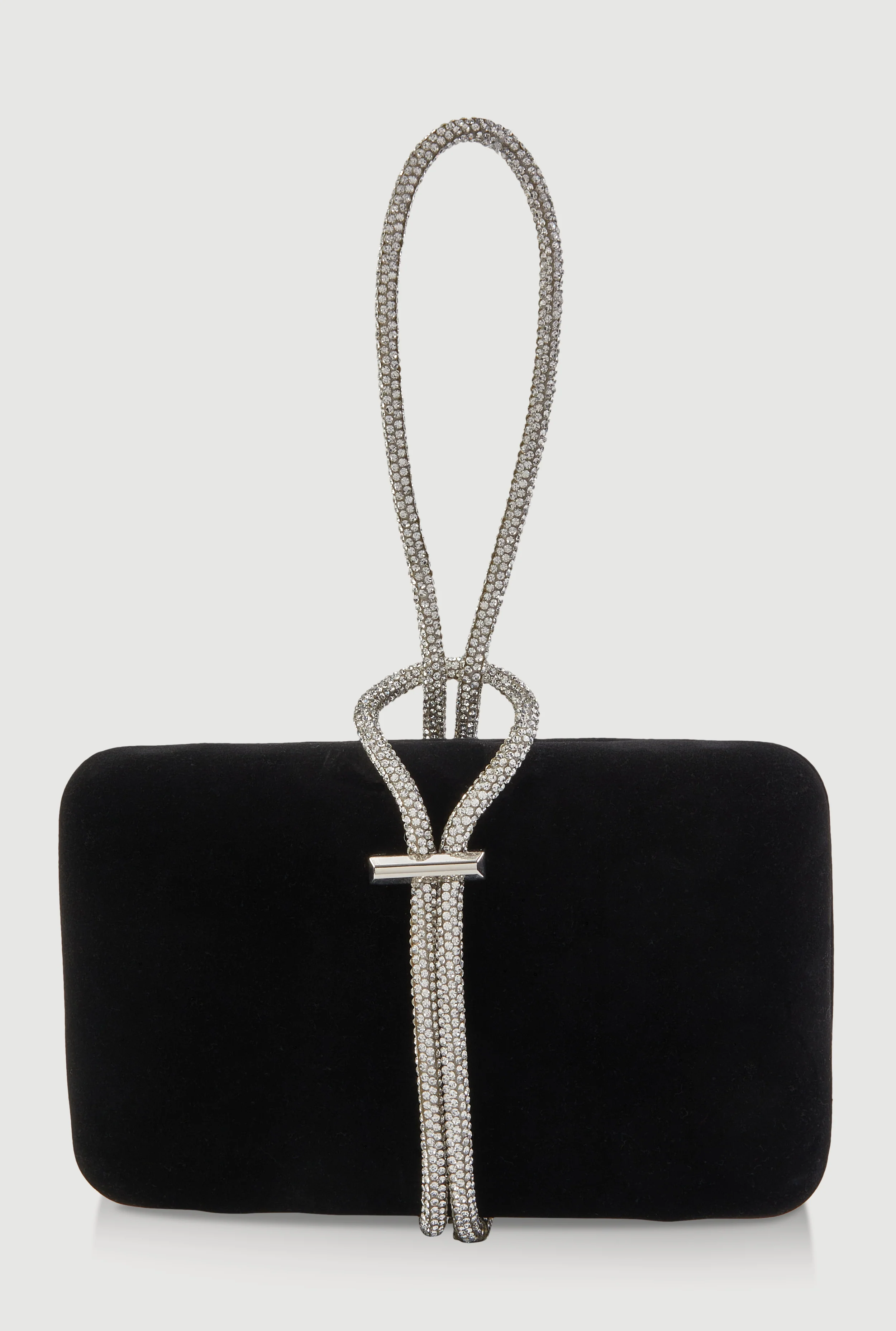 Encrusted Rhinestone Loop Strap Convertible Clutch