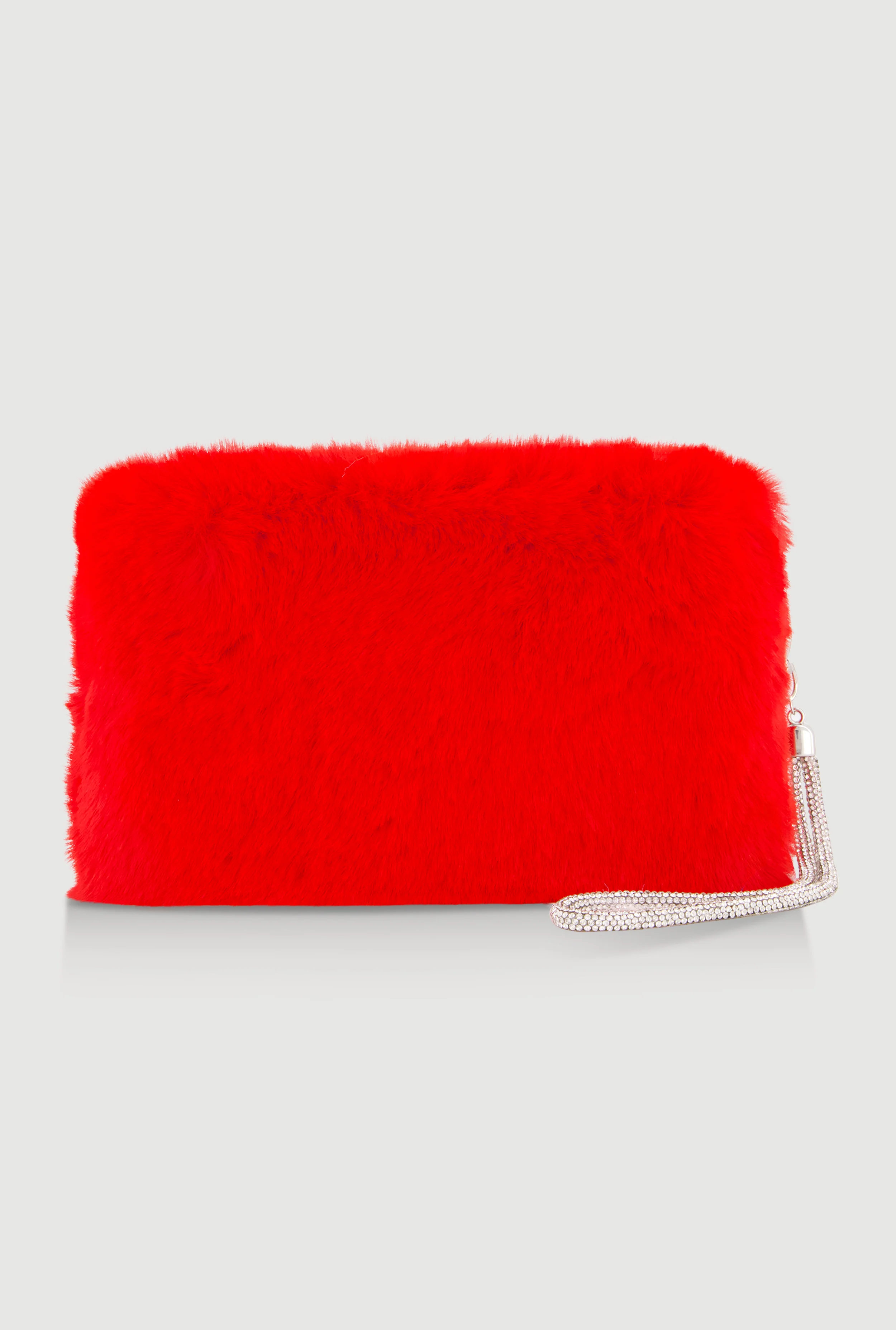 Faux Fur Wristlet with Removable Strap