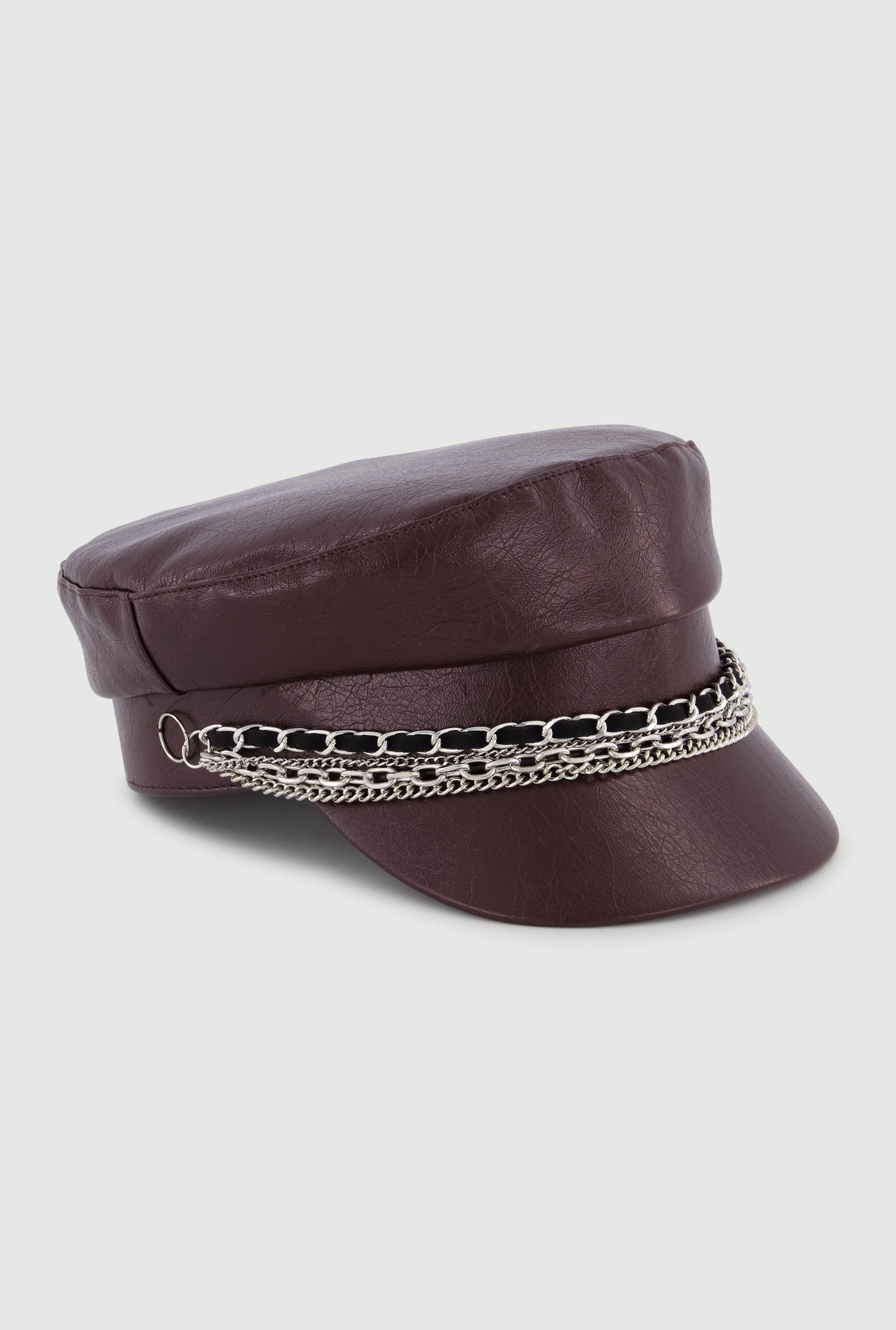 Layered Chain Detail Cabbie Hat