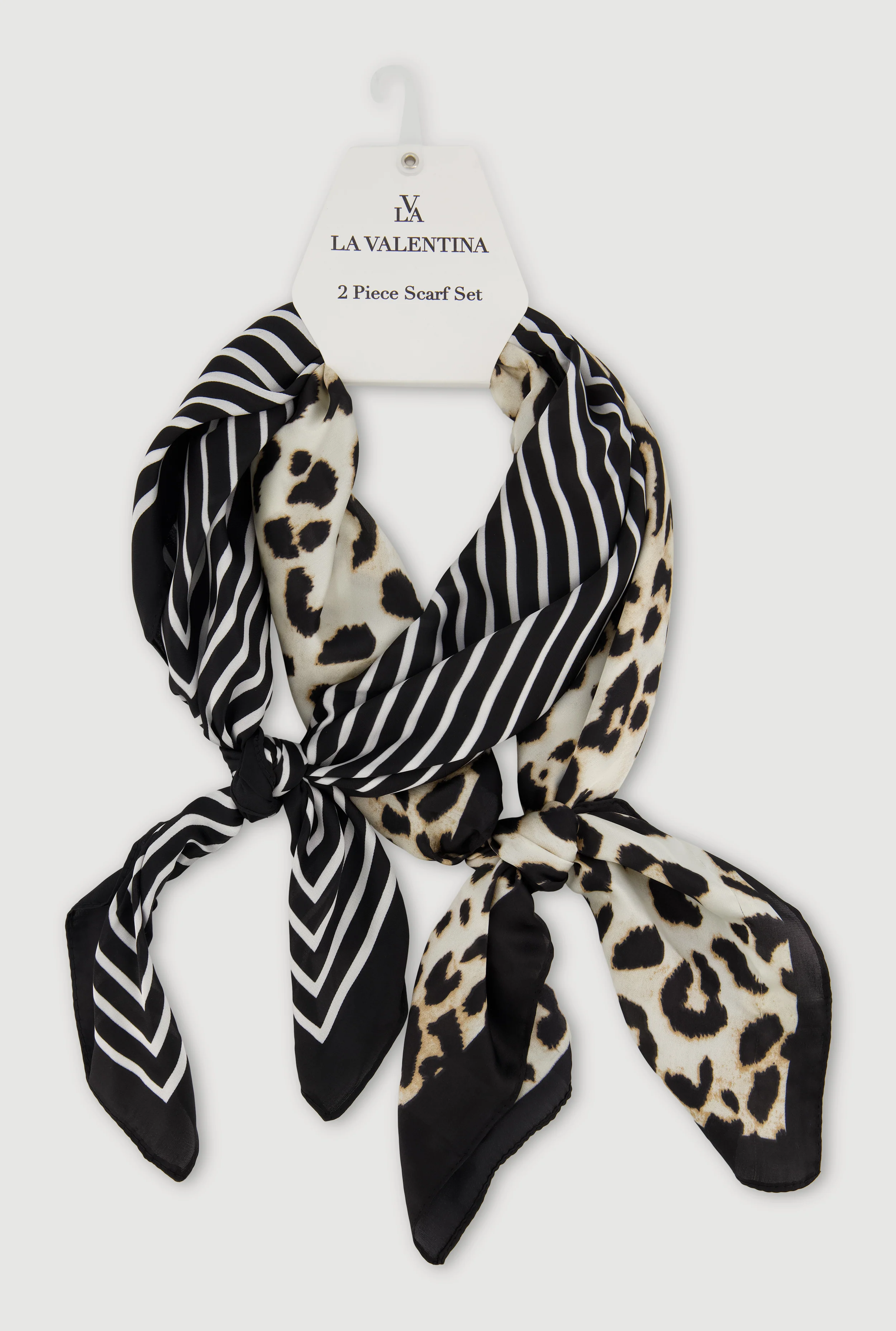 Leopard and Illusion Print Multiway Scarves 2 Pack