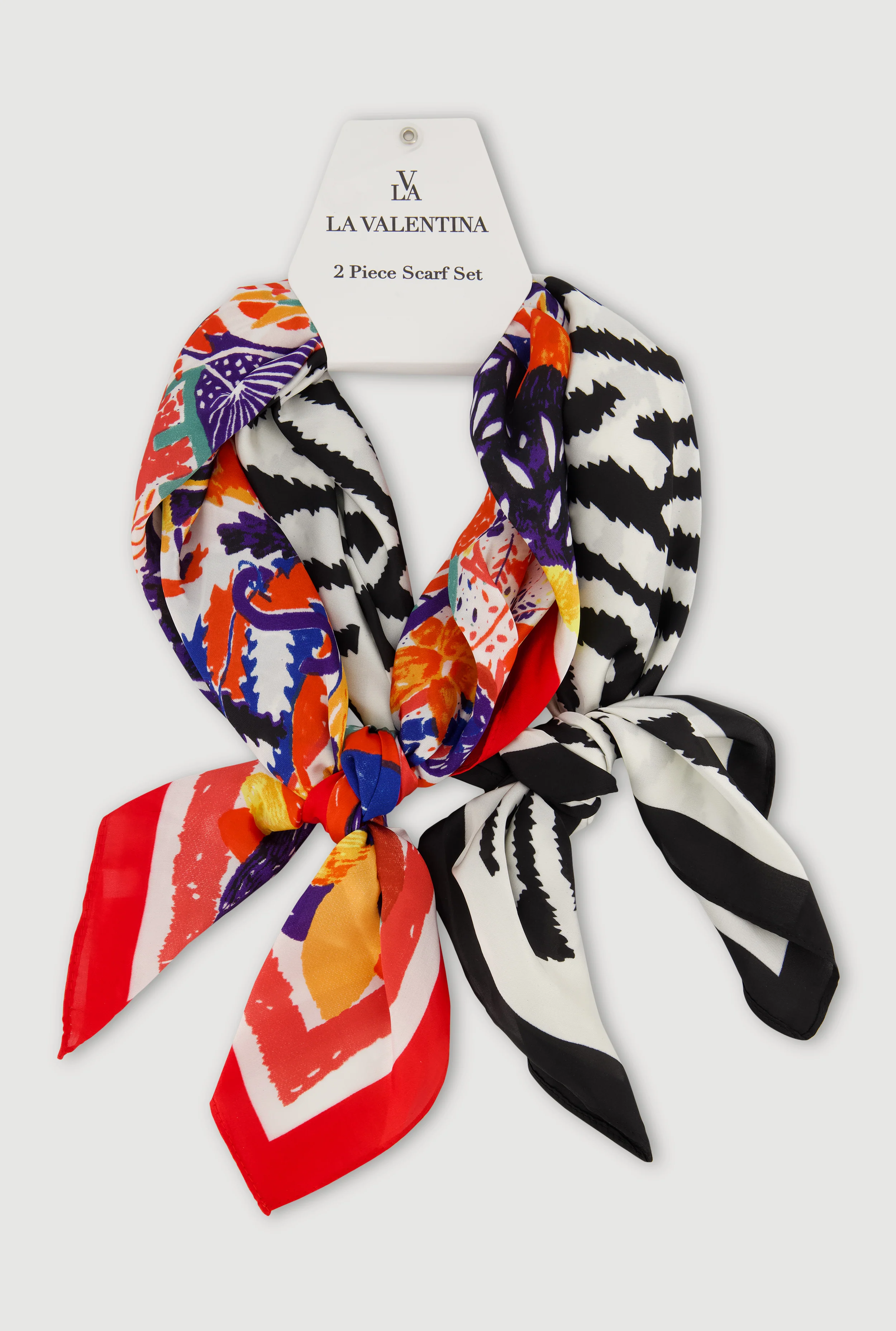 Zebra and Abstract Print Multiway Scarves 2 Pack