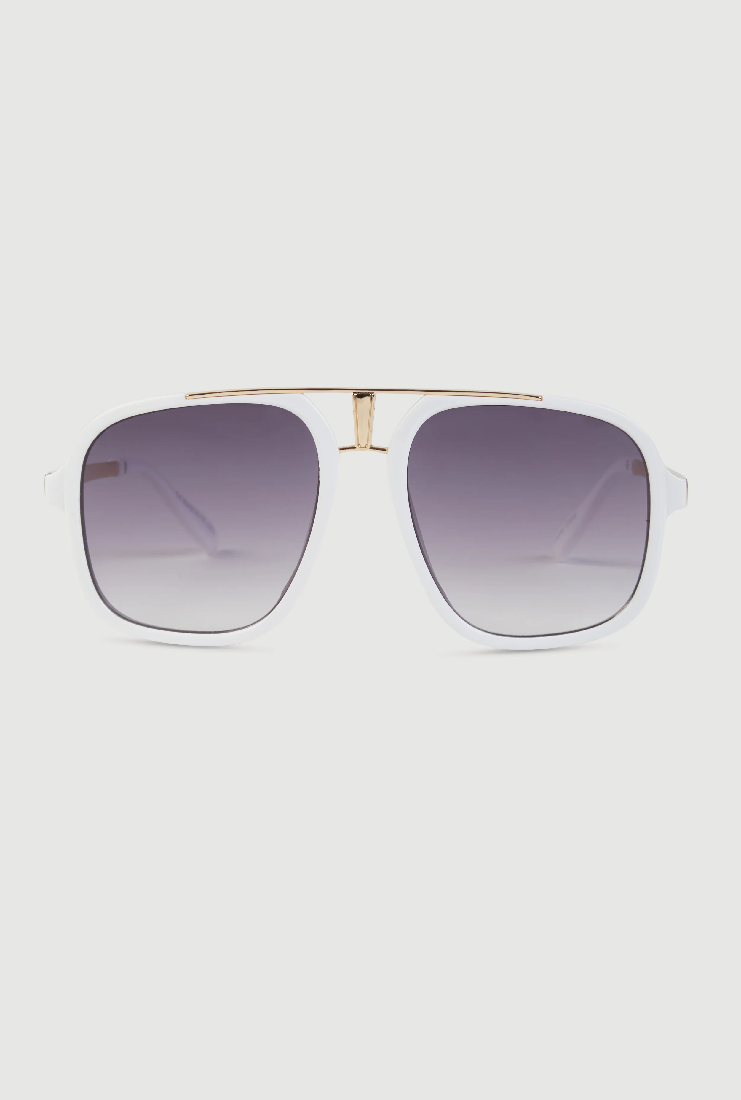 Metallic Double Bridge Aviator Sunglasses