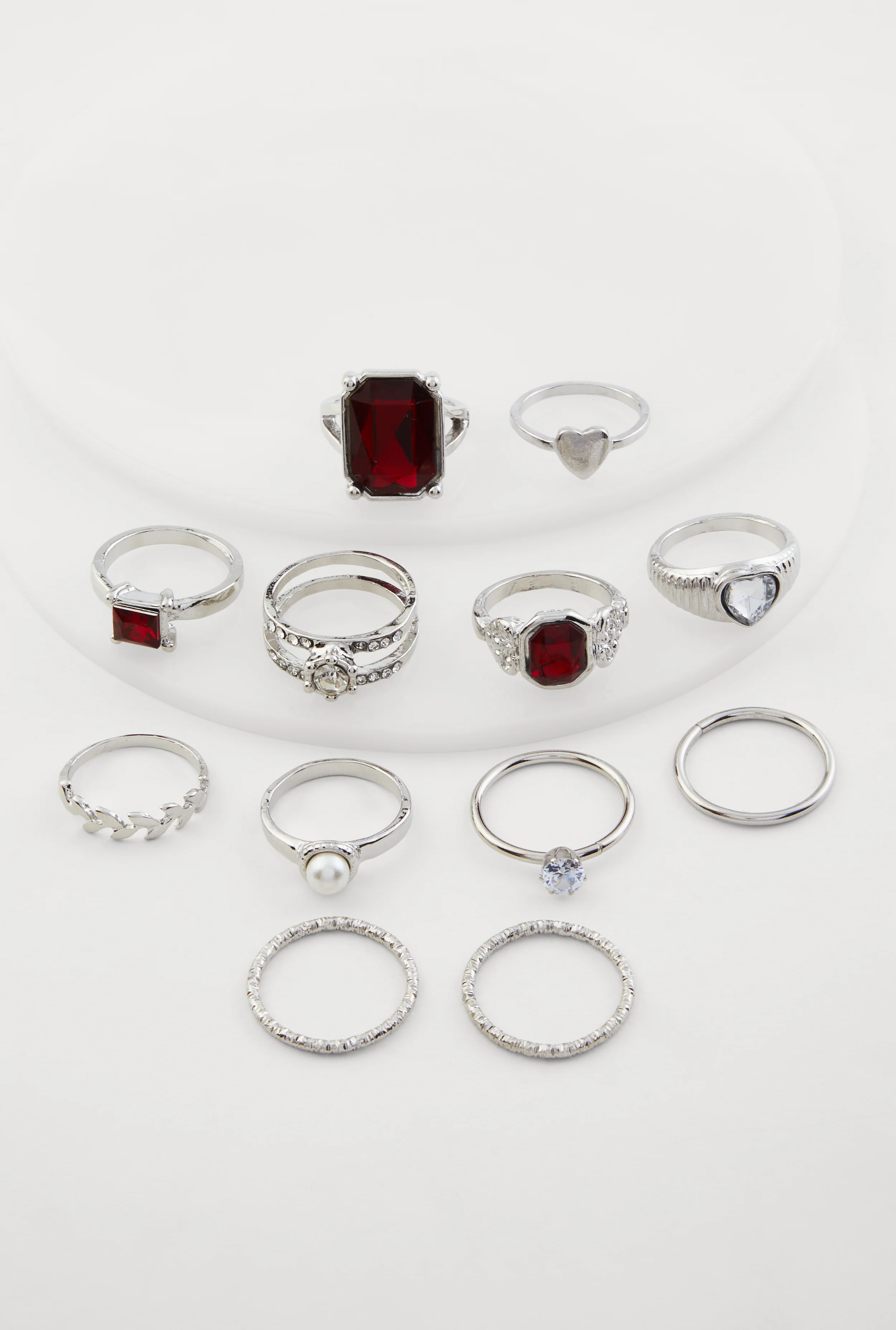 Assorted Faux Pearl and Cubic Zirconia Rings Set of 12