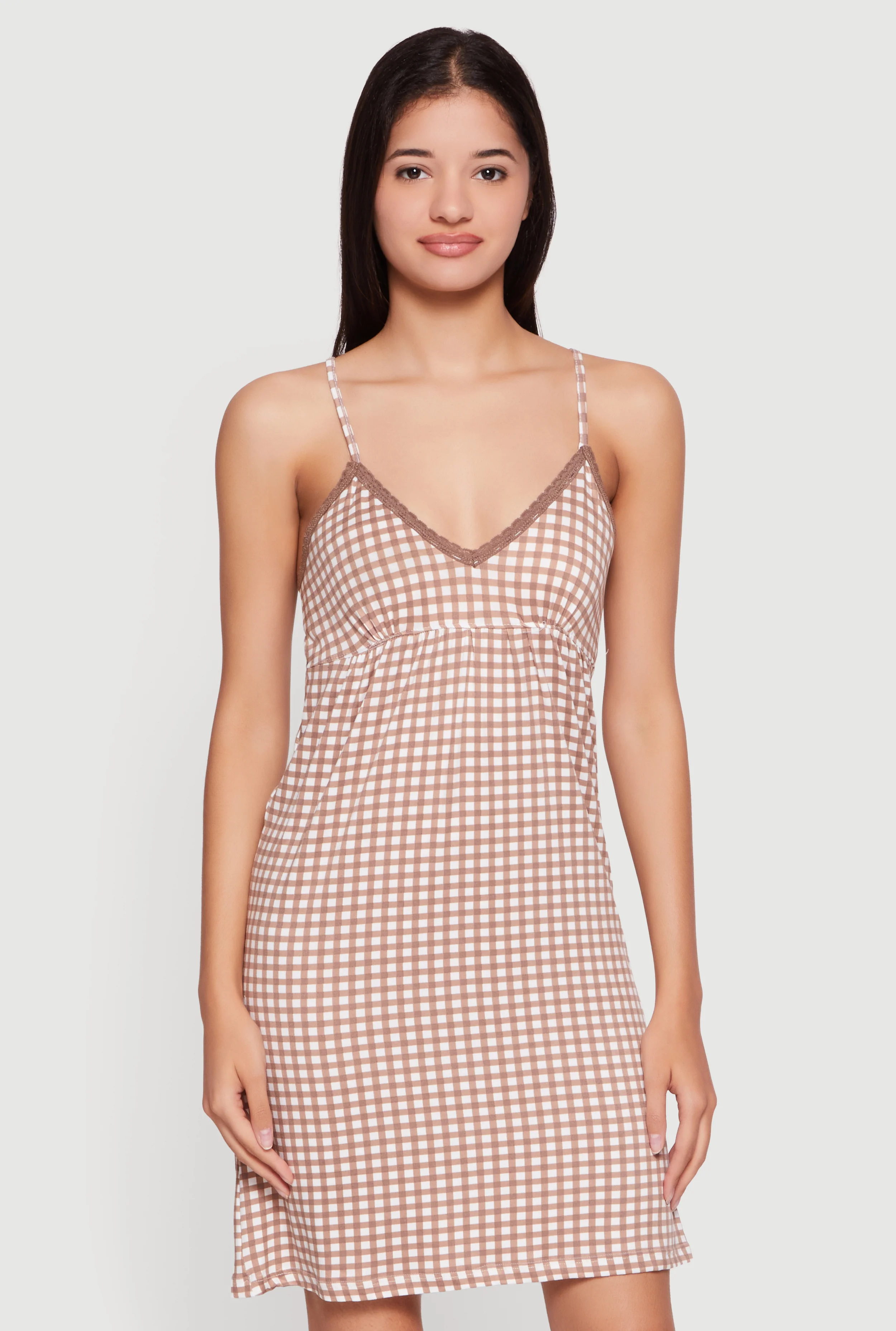 Gingham Soft Knit Cami Nightgown