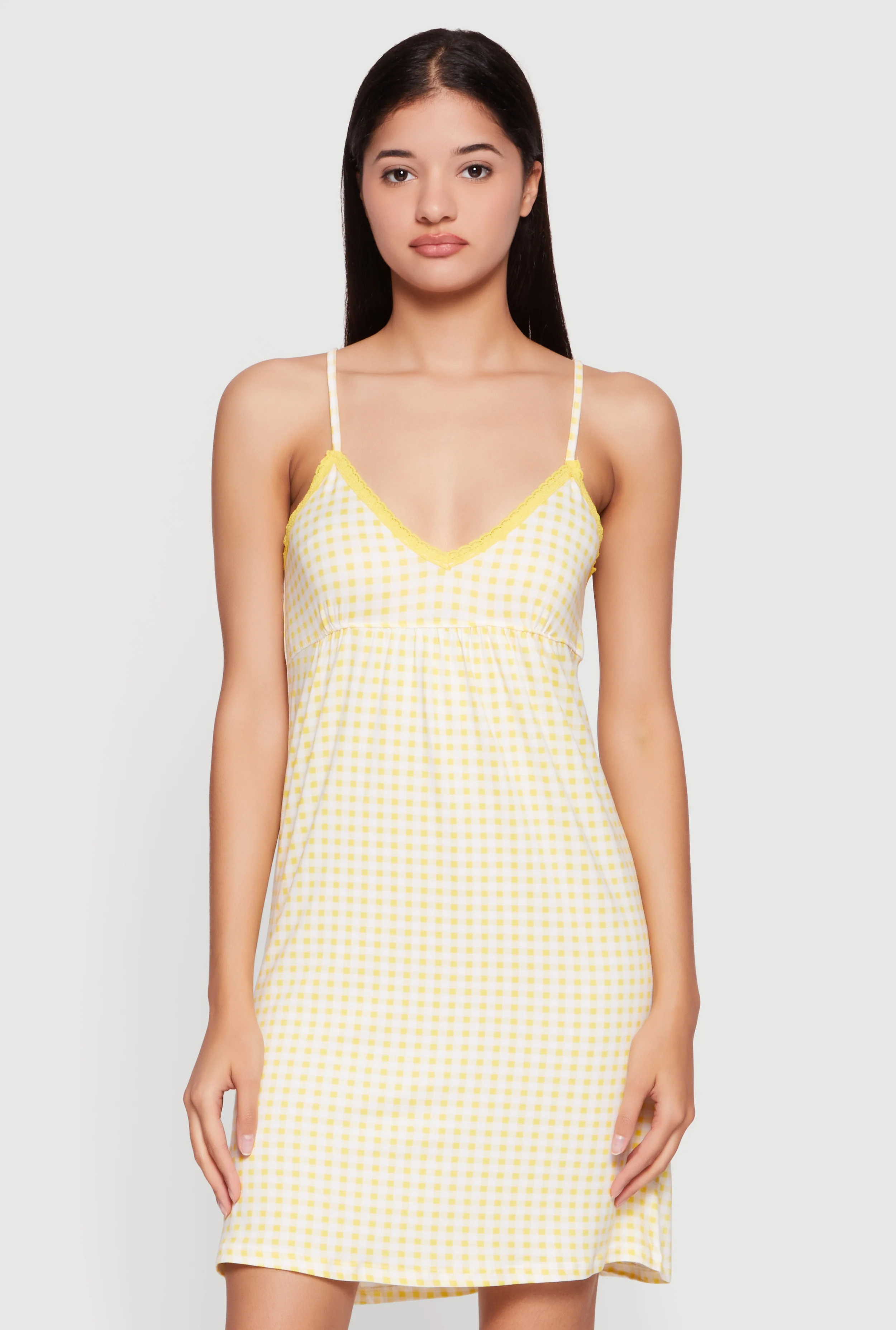 Gingham Soft Knit Cami Nightgown