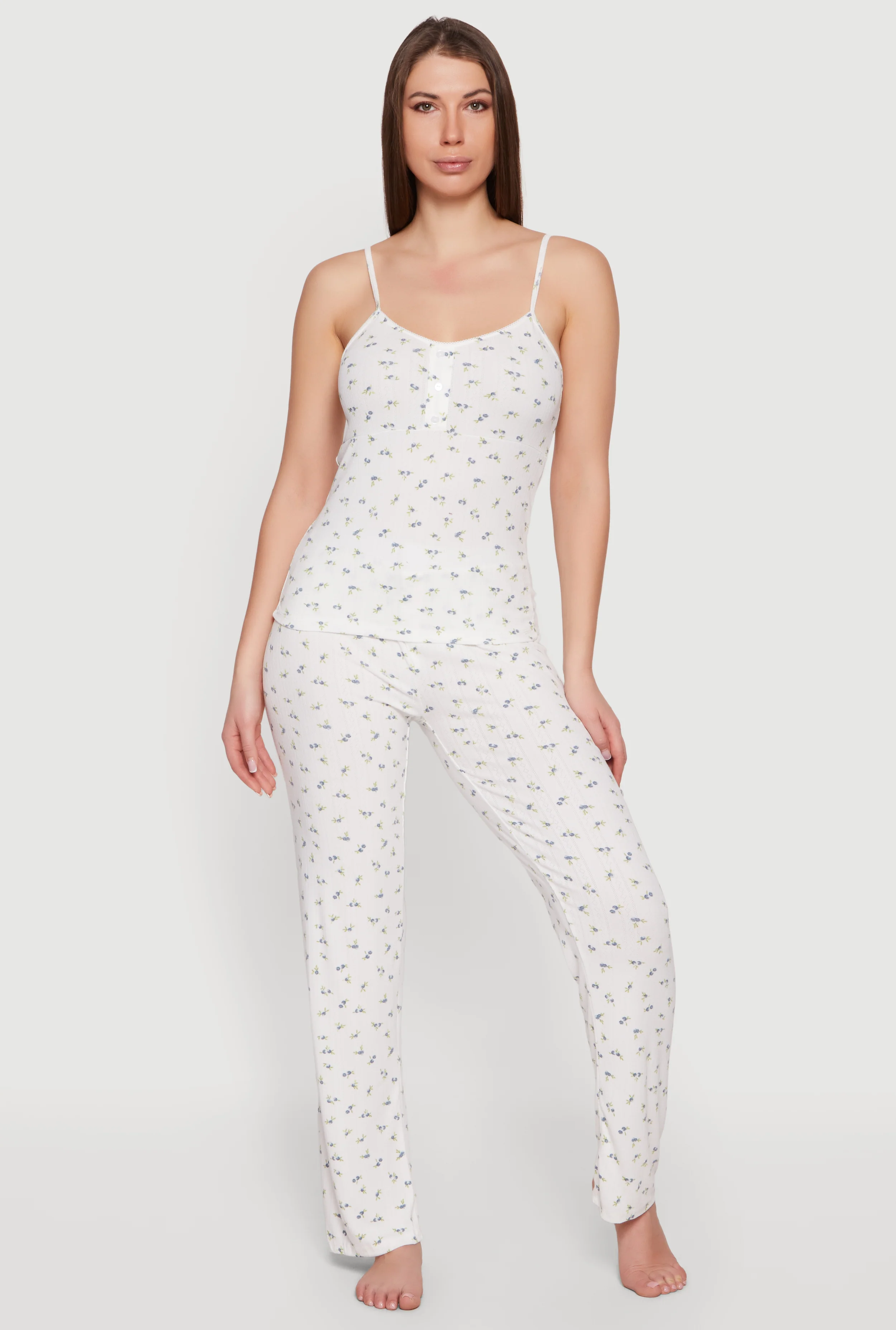 Ditsy Floral Print Pajama Cami and Pants Set