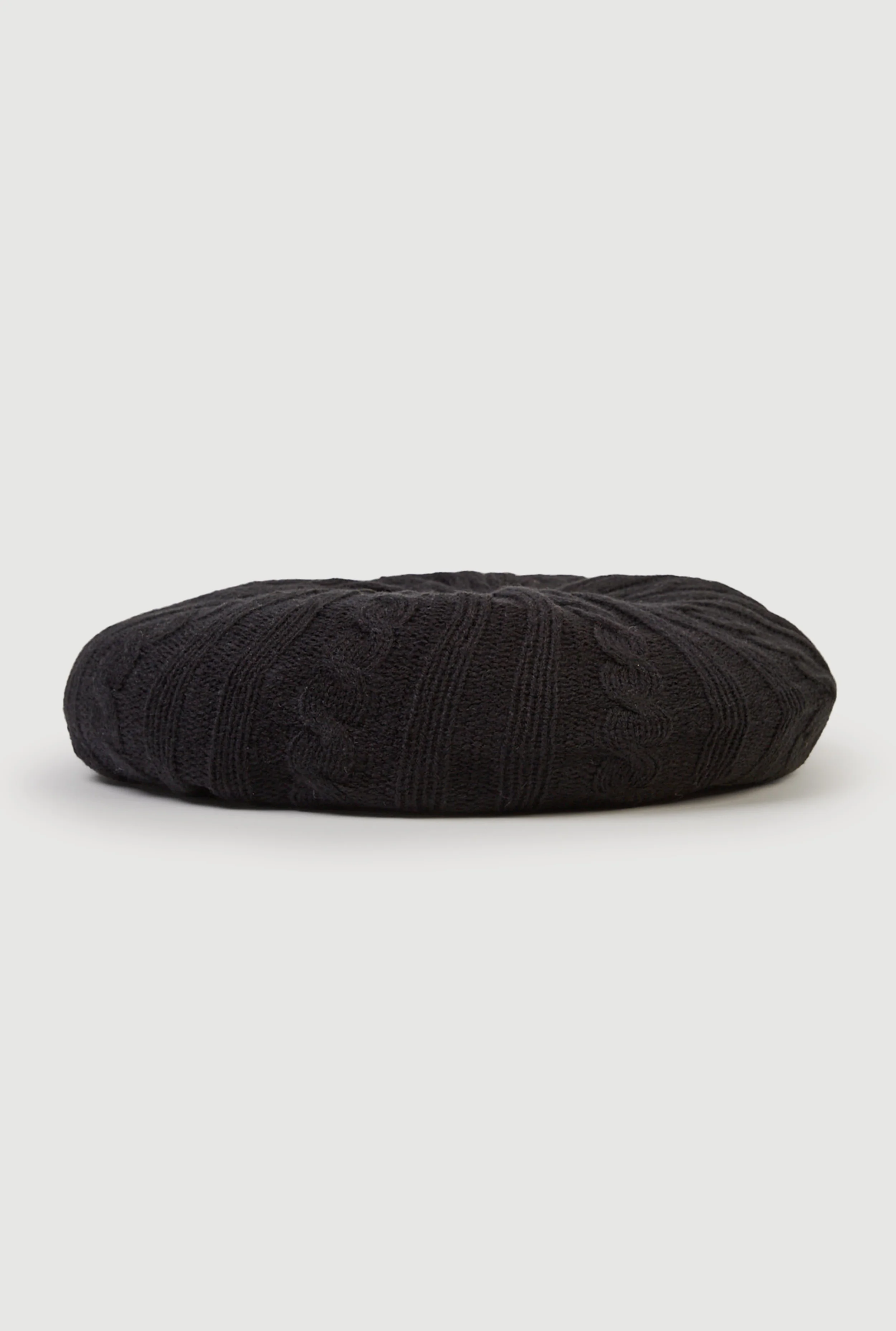 Solid Cable Knit Beret