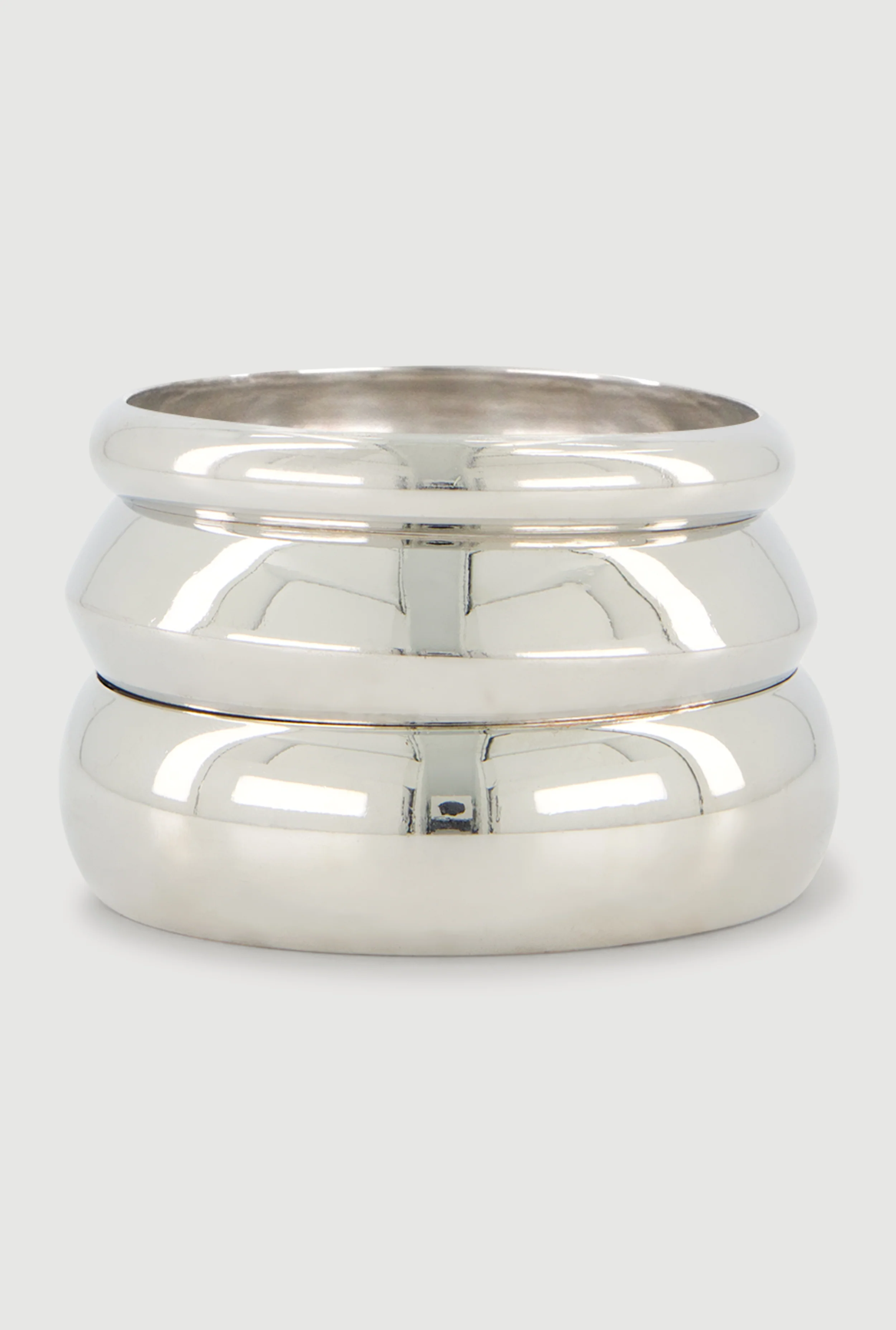 Metallic Chunky Bangle Bracelet 3 Piece Set
