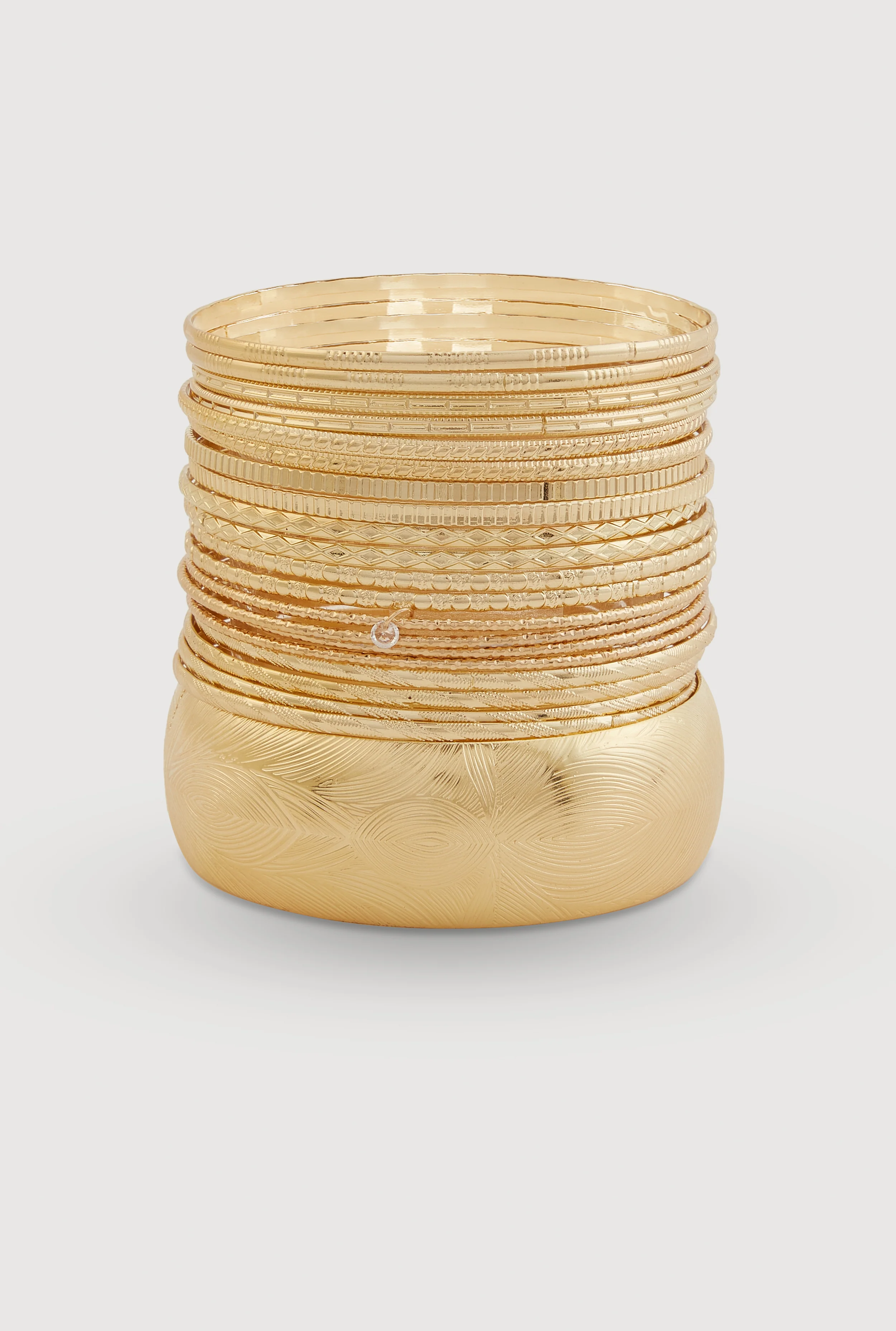 Assorted Metallic Bangles Set of 21