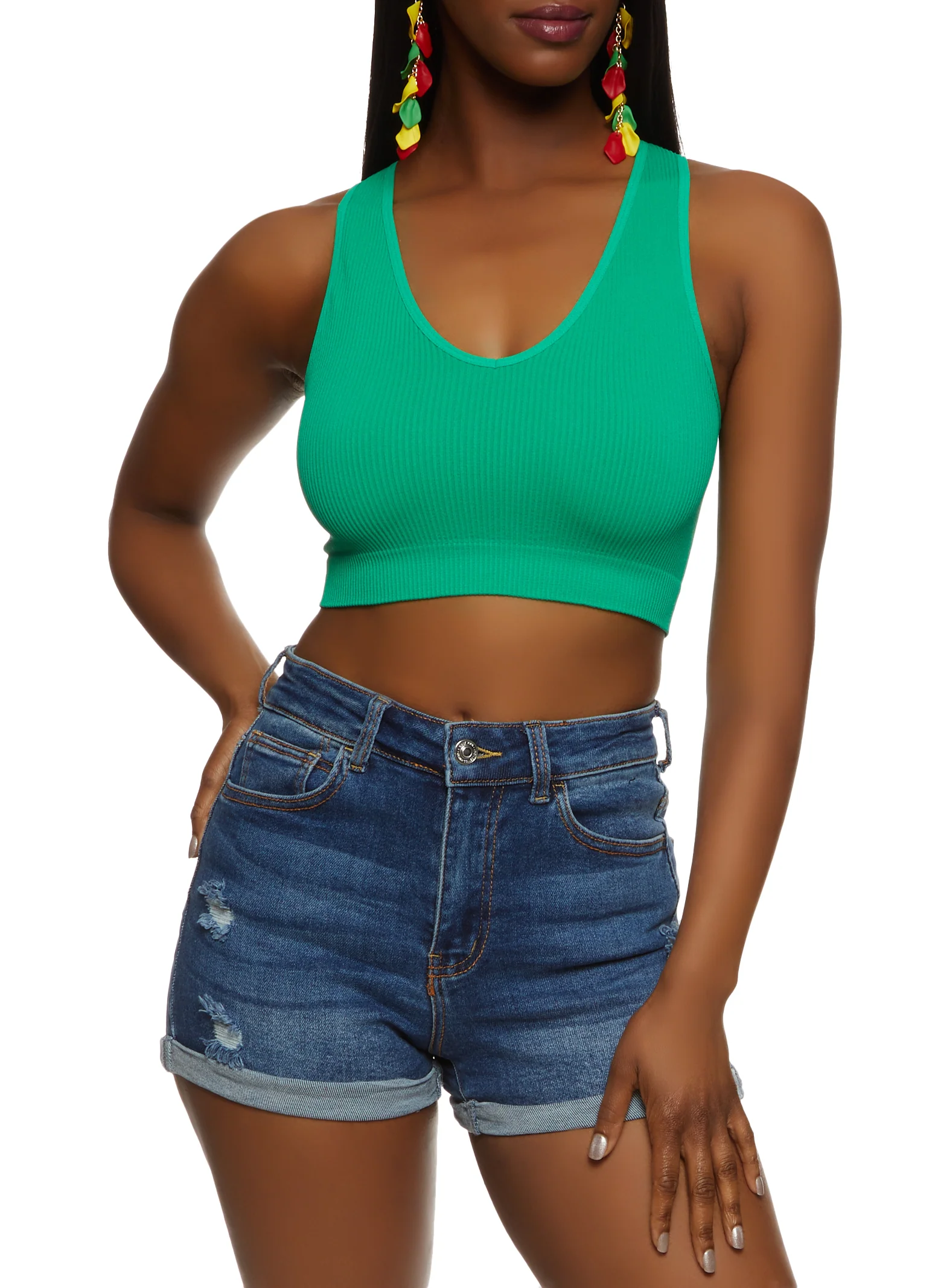 Rib Knit Seamless Crop Top