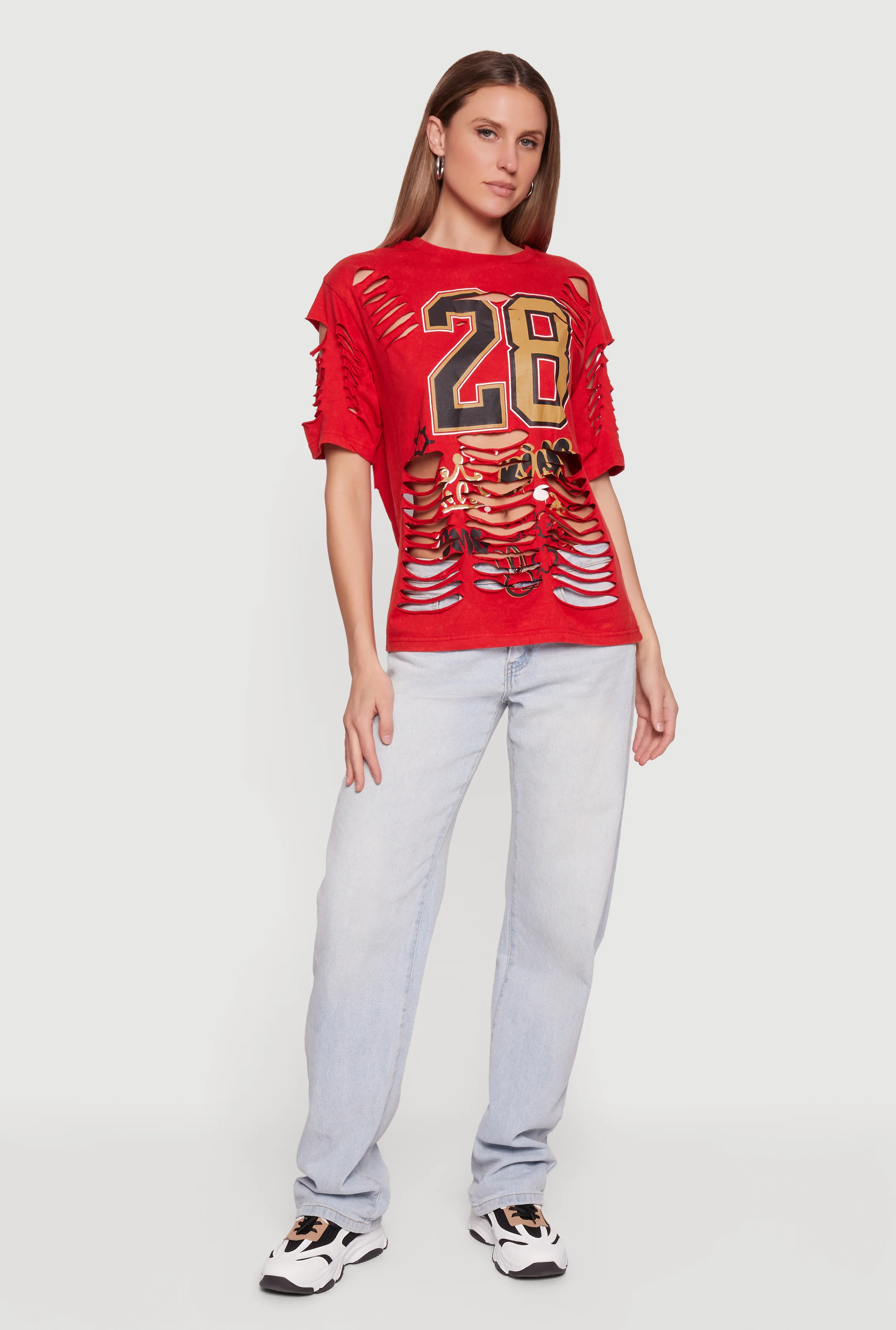 Laser Cut Graffiti Graphic Tunic Tee