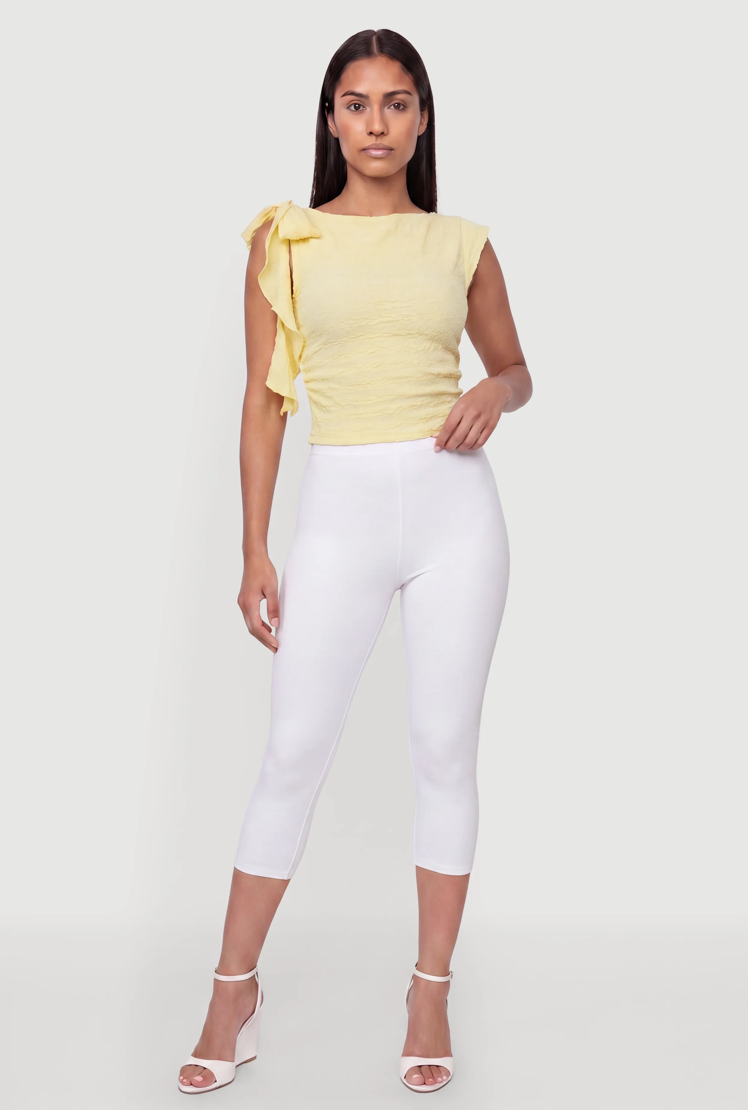 Asymmetrical Bow Strap Blouse
