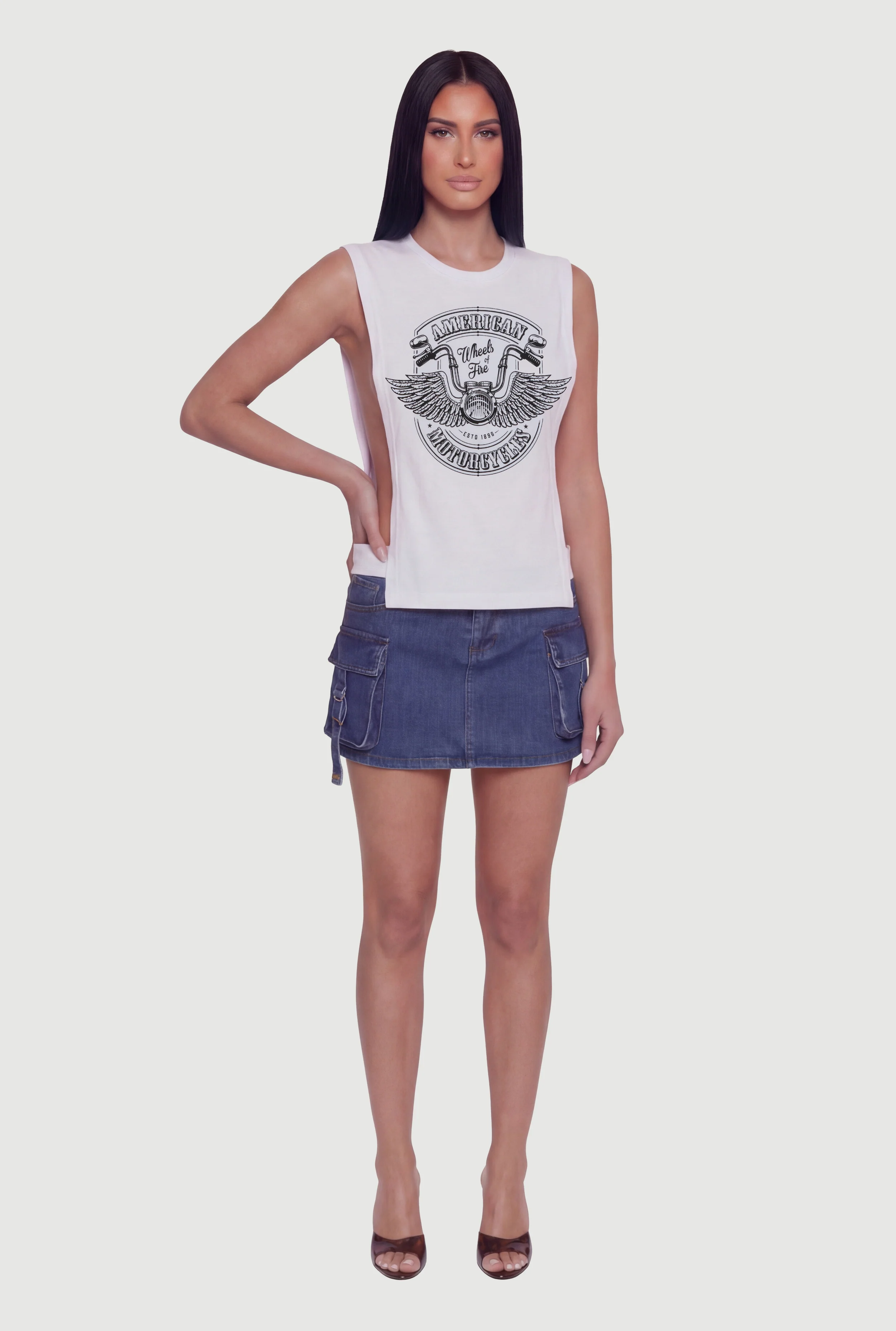 Side Strap Wheels of  Fire Graphic Tank Top